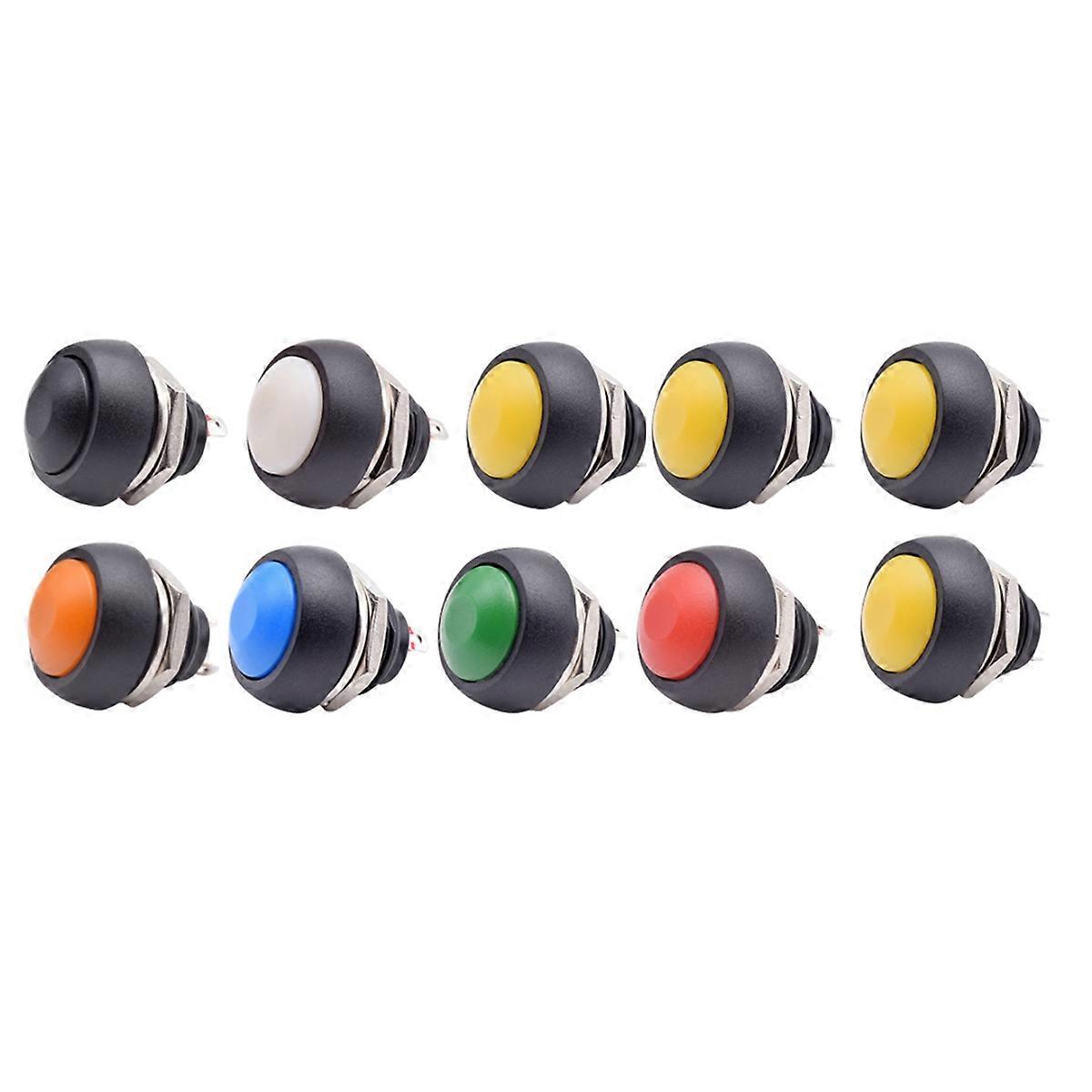 10Pcs 2Pin Mini Switch 12Mm 1A Waterproof Switch PBS-33B 12V Momentary Push Button Switch Reset Non-Locking PBS-33B