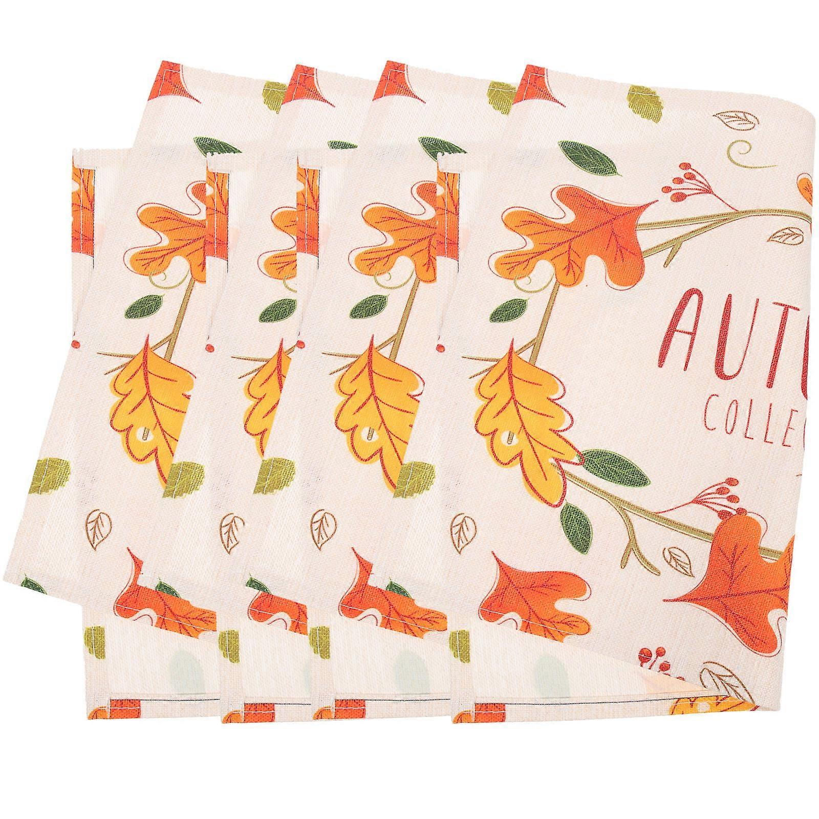 Heat Proof Mat Cotton Linen Dining Table Accessory for Harvest 4Pcs