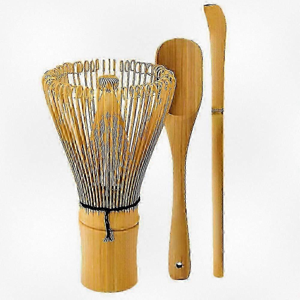 Bamboo matcha whisk set for traditional tea - includes scoop and spoon