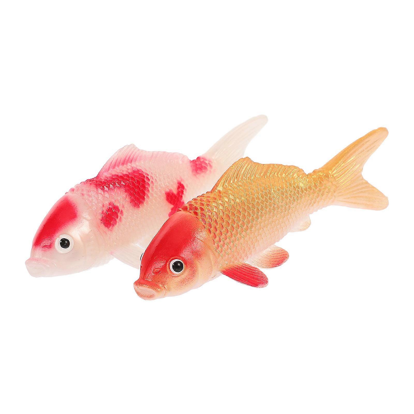 Simulation Goldfish PVC Aquarium Decor for 2Pcs Realistic Floating Fish Figurines