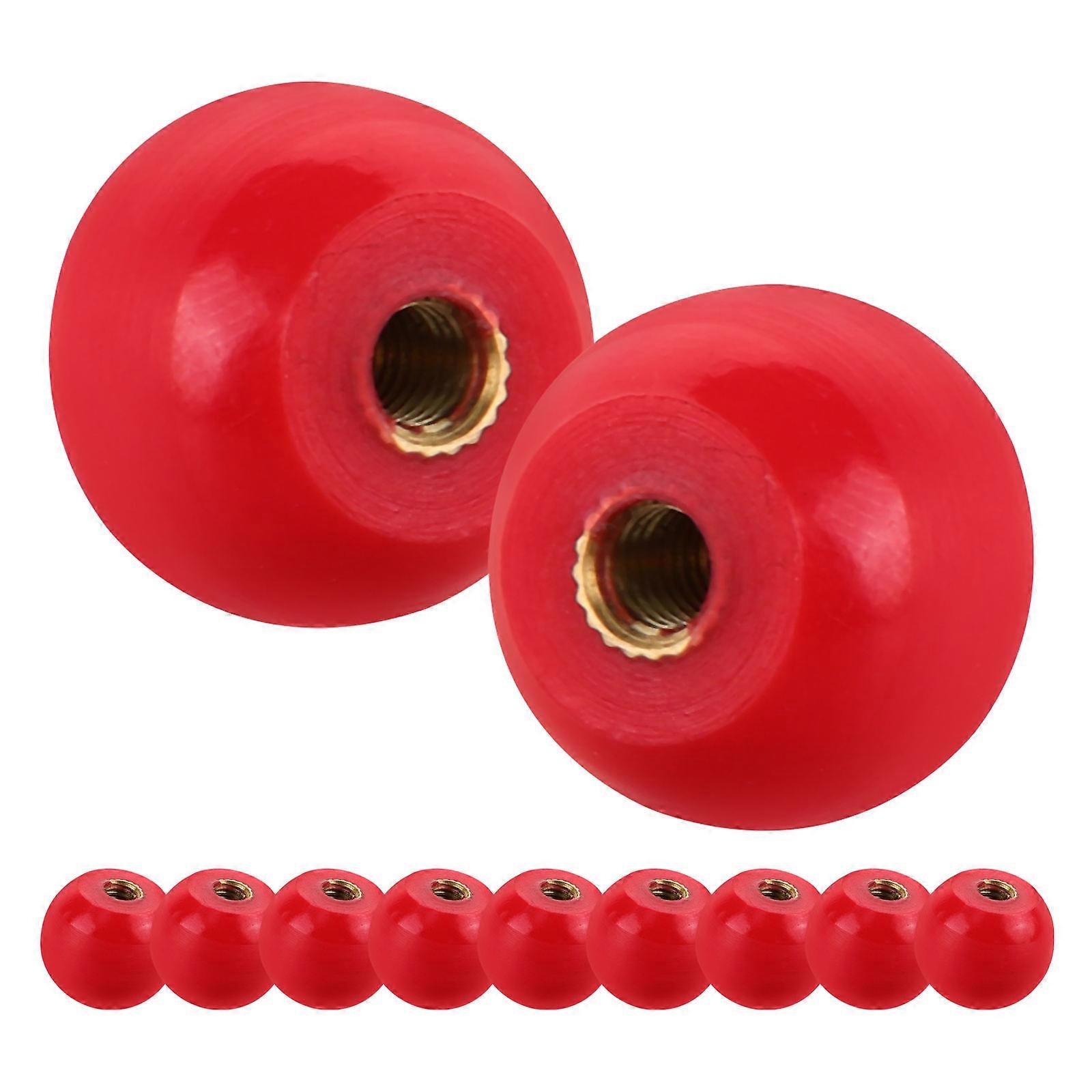 Replacement Handle for Milling Machine Copper Core Thread Round Plastic Handle M4 Specification Red