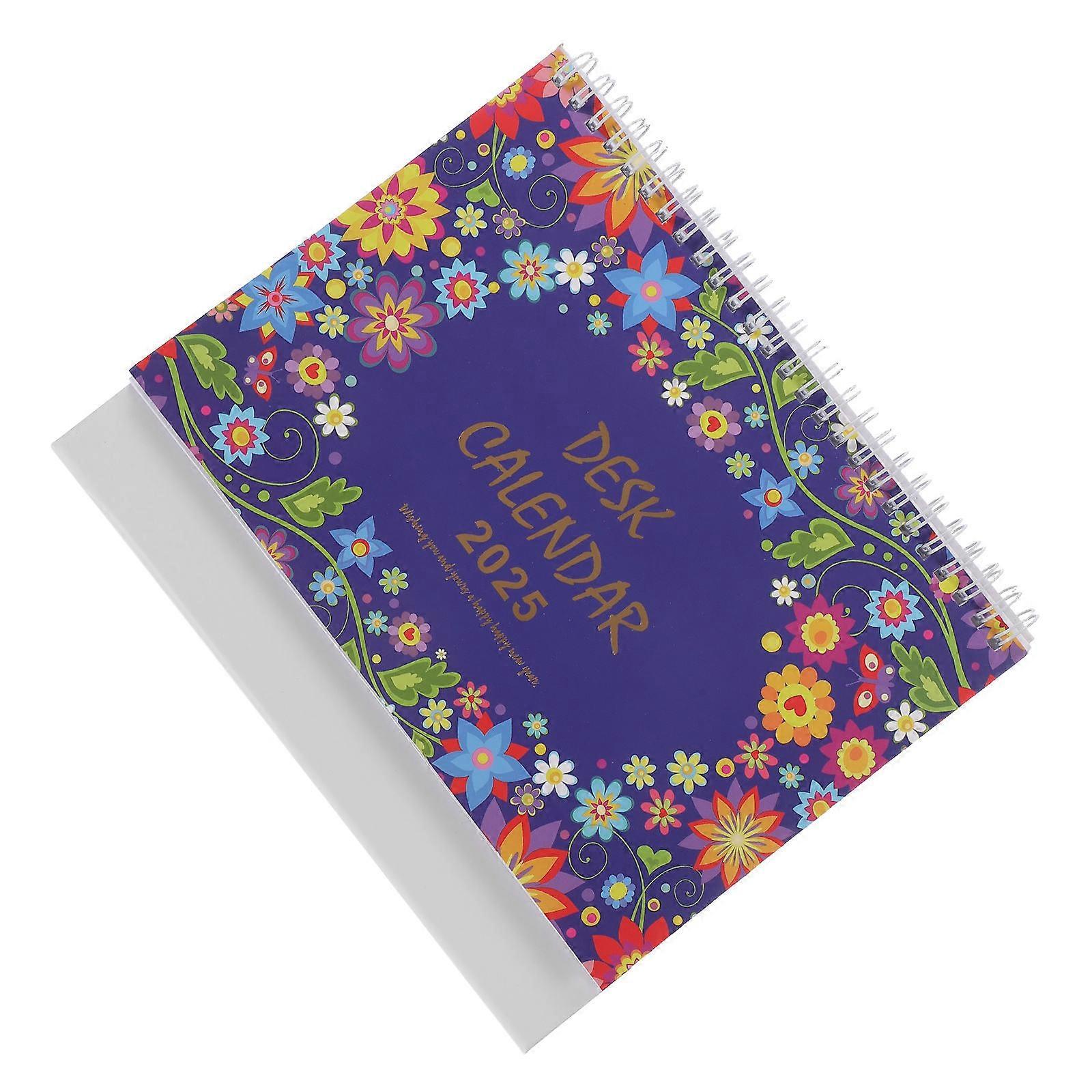 Office Calendar 2025 Monthly Desk Calendar for Home Office Multi Color Paper Material with Spiral Binding 1Pcs