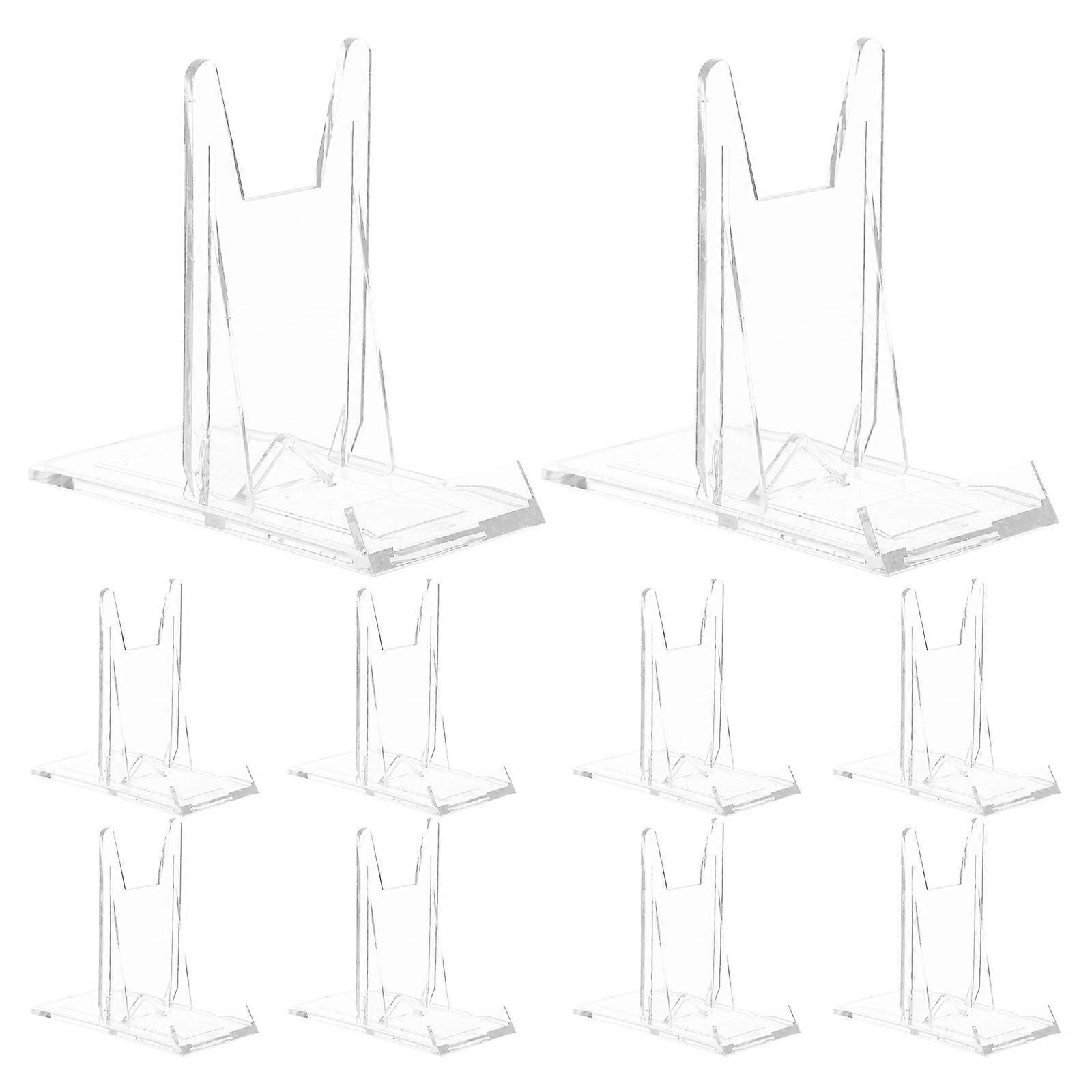 Clear Easel Holder 12-Pcs Rectangular Display Stands For Home Decoration And Office Use Adjustable Angle Design With Transparent Material