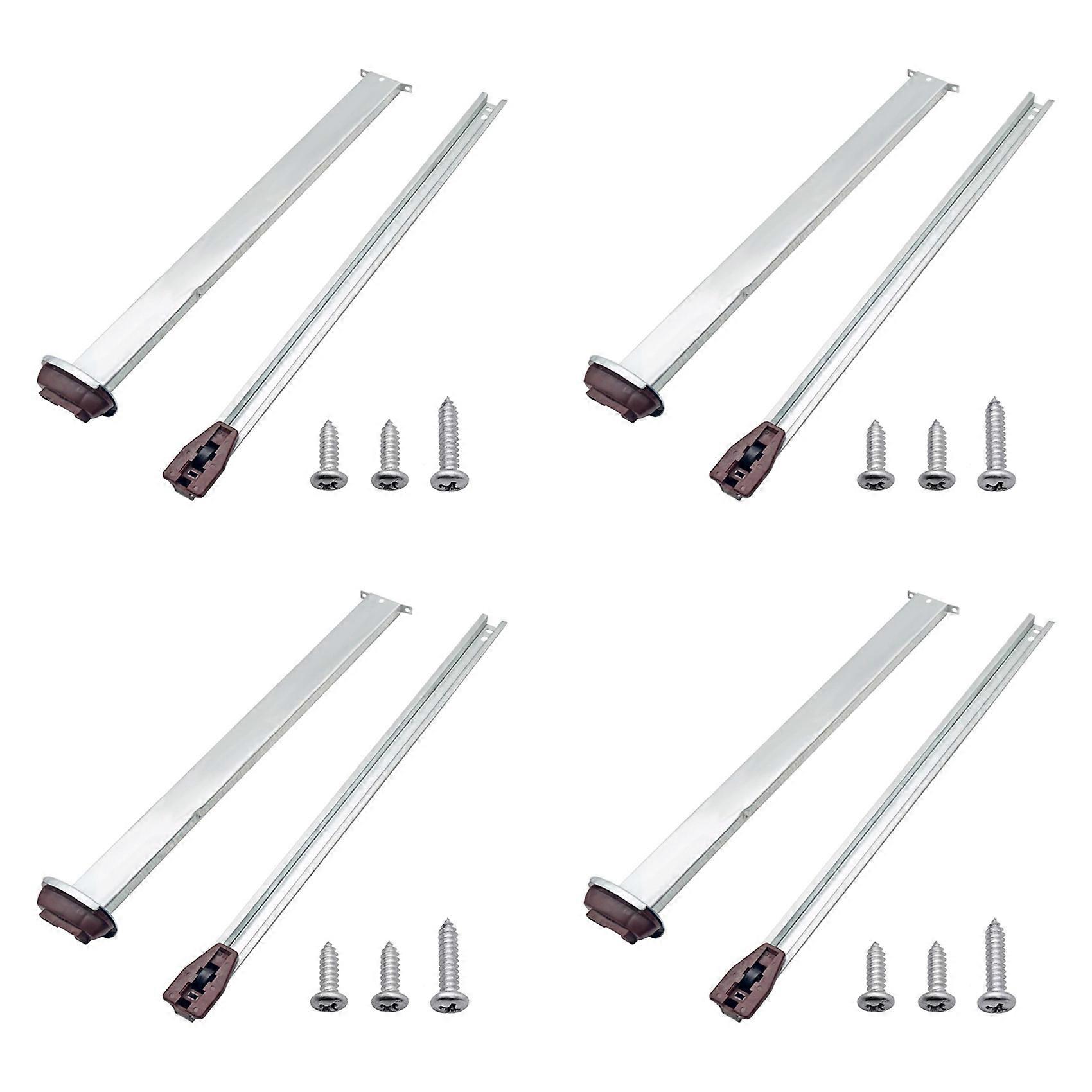 4X Metal Drawer Slide for Various Dressers and Nightstands, Drawer Track and Rail Kit with Metal Support Plate