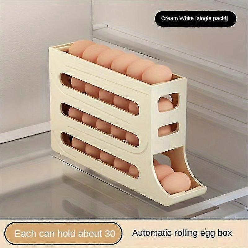 Egg Holder for Refrigerator, 4 Tier Automatic Rolling Fridge Storage Organizer