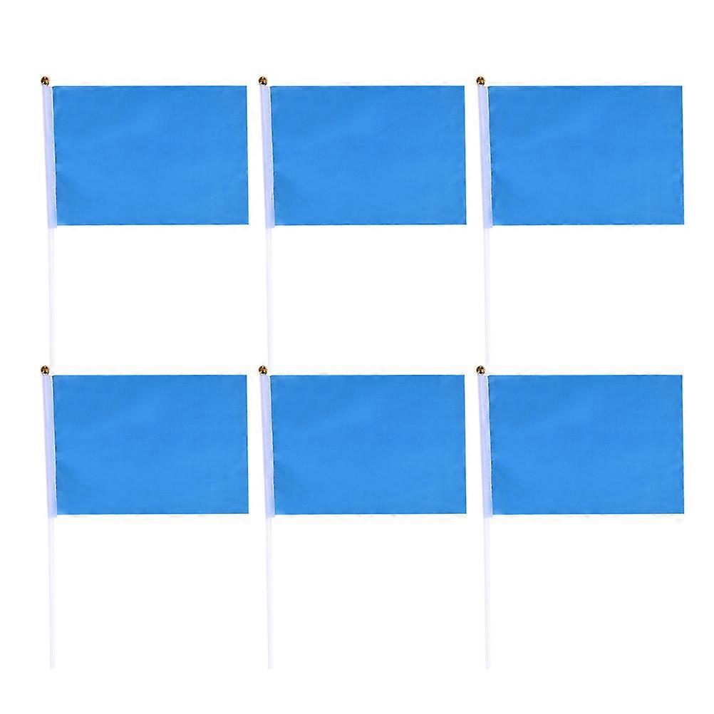 Party Banner Blue Hand Held Square Flag for Celebration 100Pcs