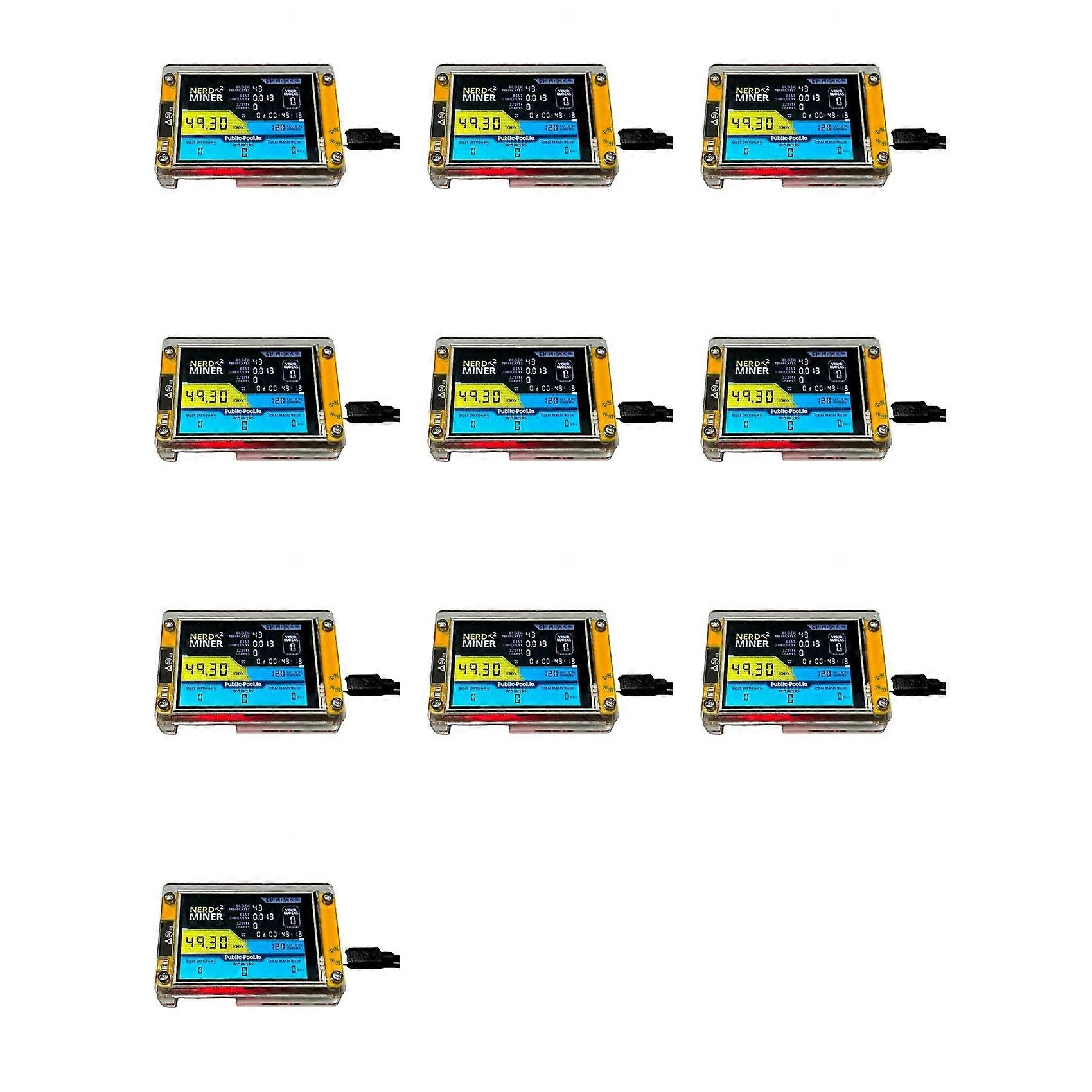 10X Nerdminer V3 2.8-Inch BTC Solo Lottery Nerd Miner Crypto Bitcoin Miner Solo Mining Machine