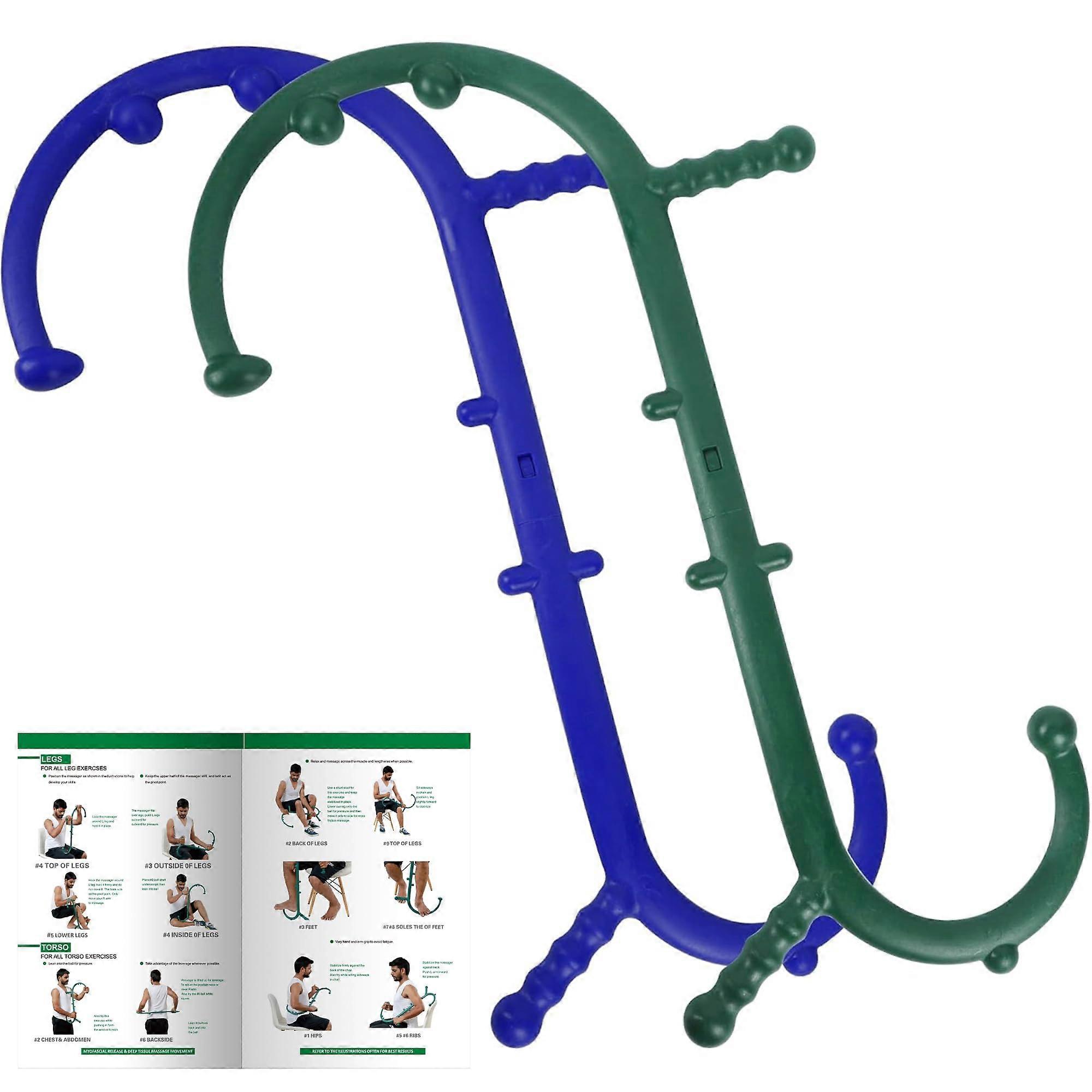 Trigger Point Massage Cane 2 Pack for Back and Neck Pain Relief, Deep Tissue Muscle Release Tool