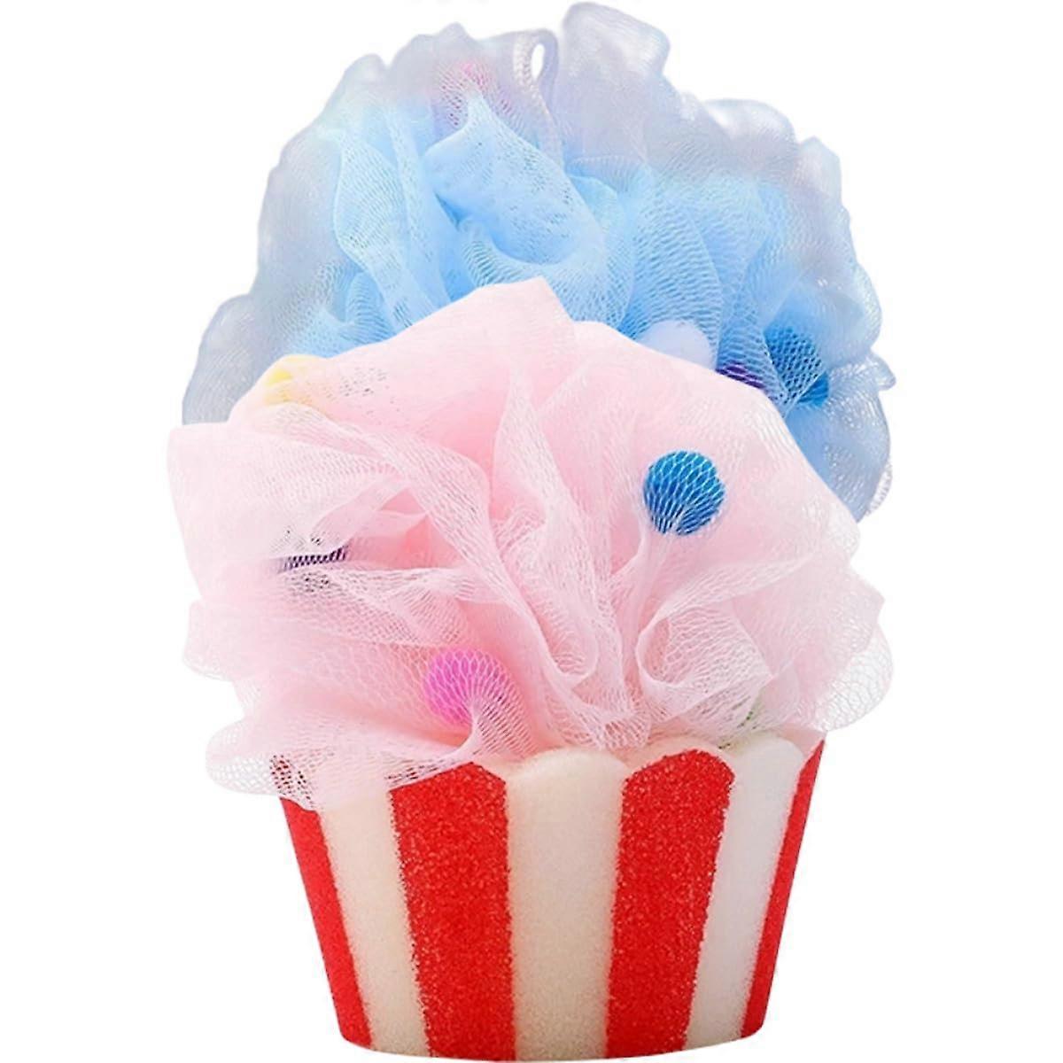 2pcs Ice Cream Bath Loofah Balls Soft Mesh Shower Sponge for Gentle Skin Cleansing and Rich Foam