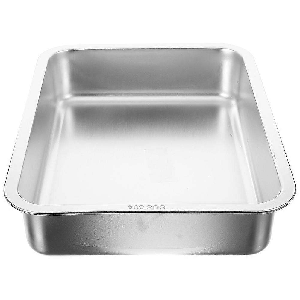 Stainless Steel Cat Litter Box Small Open Pan for Storage Use Silver