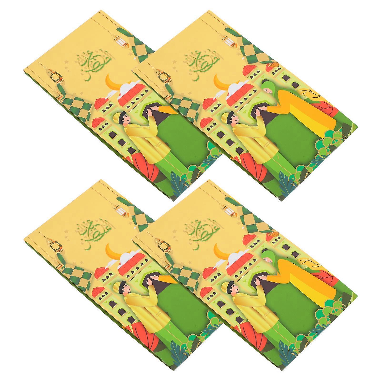 Eid Greeting Envelopes Paper Envelopes for 4Pcs