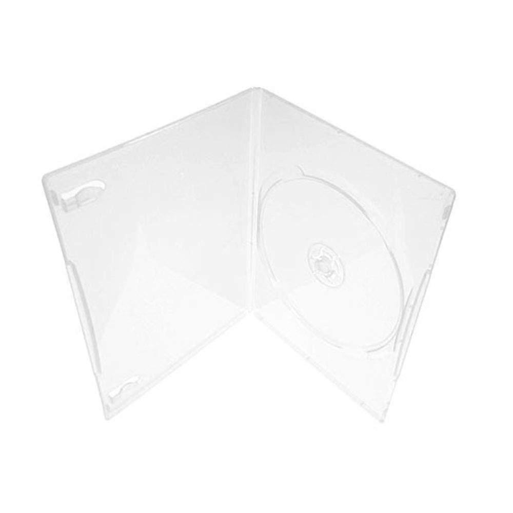 7mm Slim Clear DVD Case with PushButton Hub and Artwork Sleeve, Pack of 100