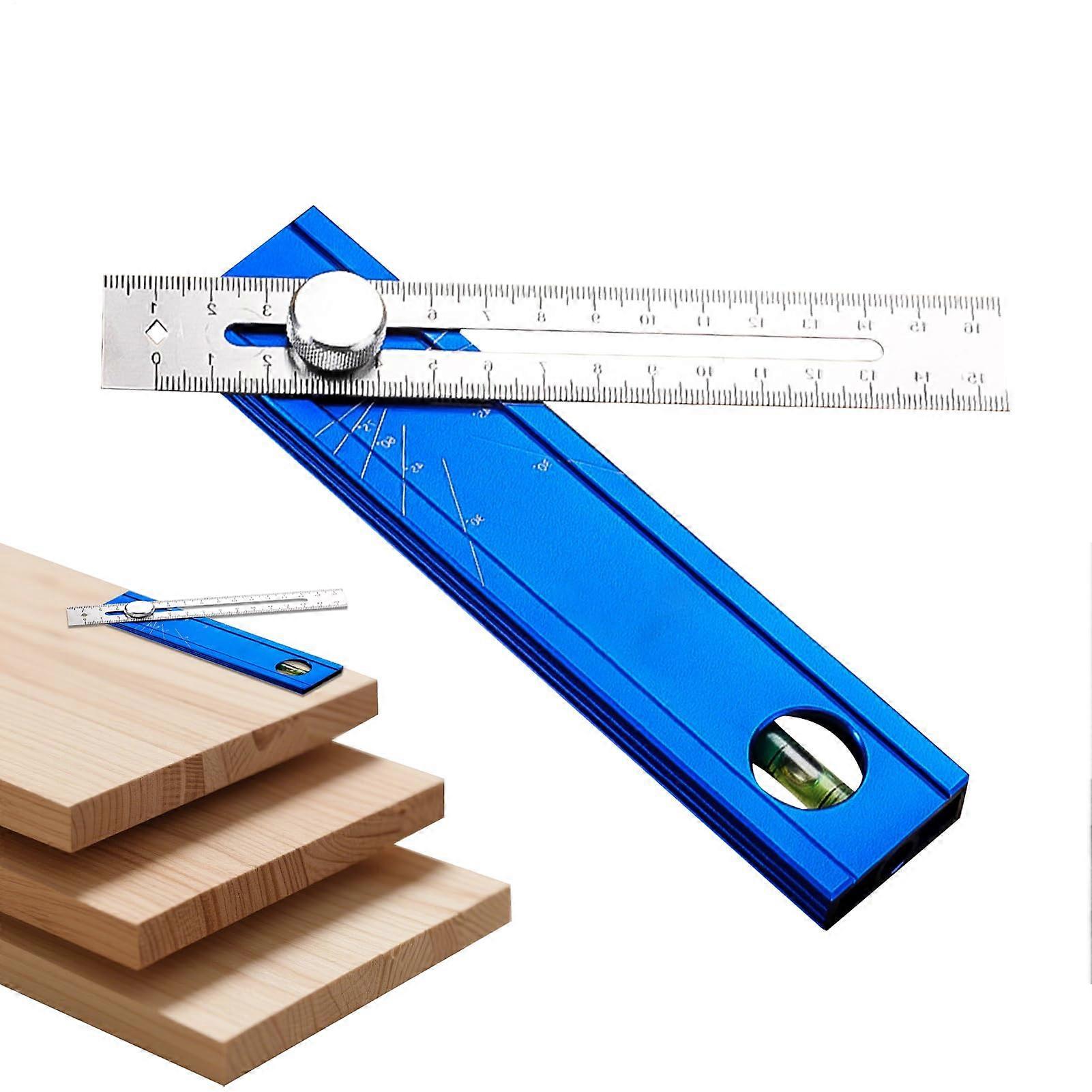 Adjustable Angle Finder Protractor with 0180° Adjustment and Bubble Level for Woodworking and Metalworking