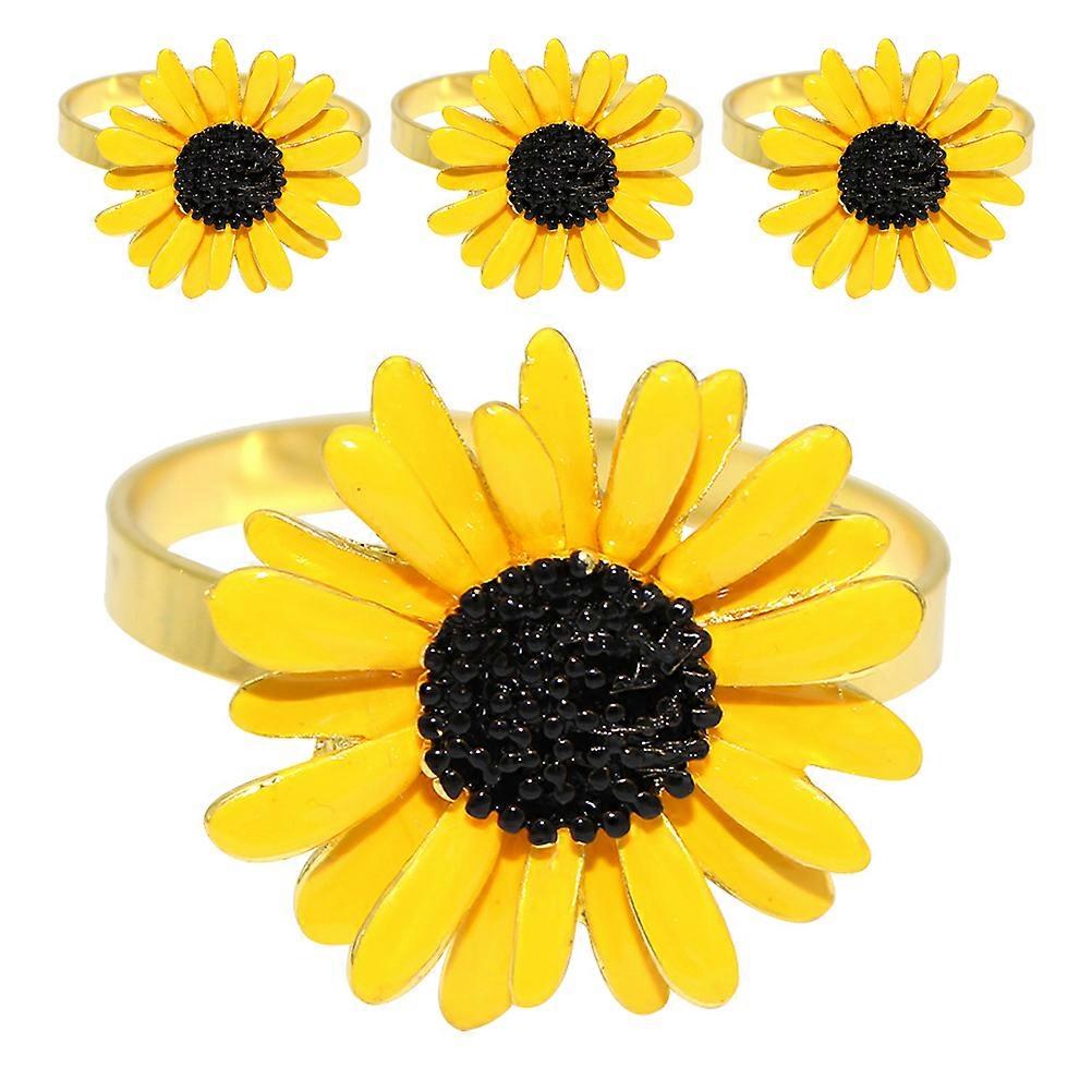Sunflower Napkin Rings for Wedding Table Rings 4Pcs Fall Dinner Setting