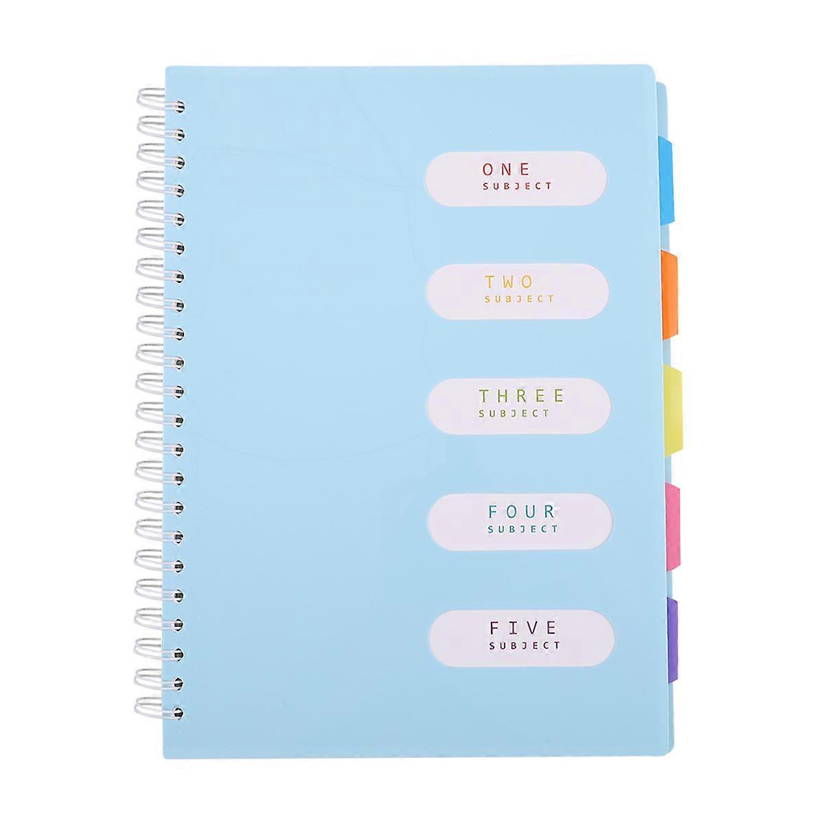 Students Notebook Sky-Blue for Diary Writing 2Pcs A4 Side-Spiral Notebooks