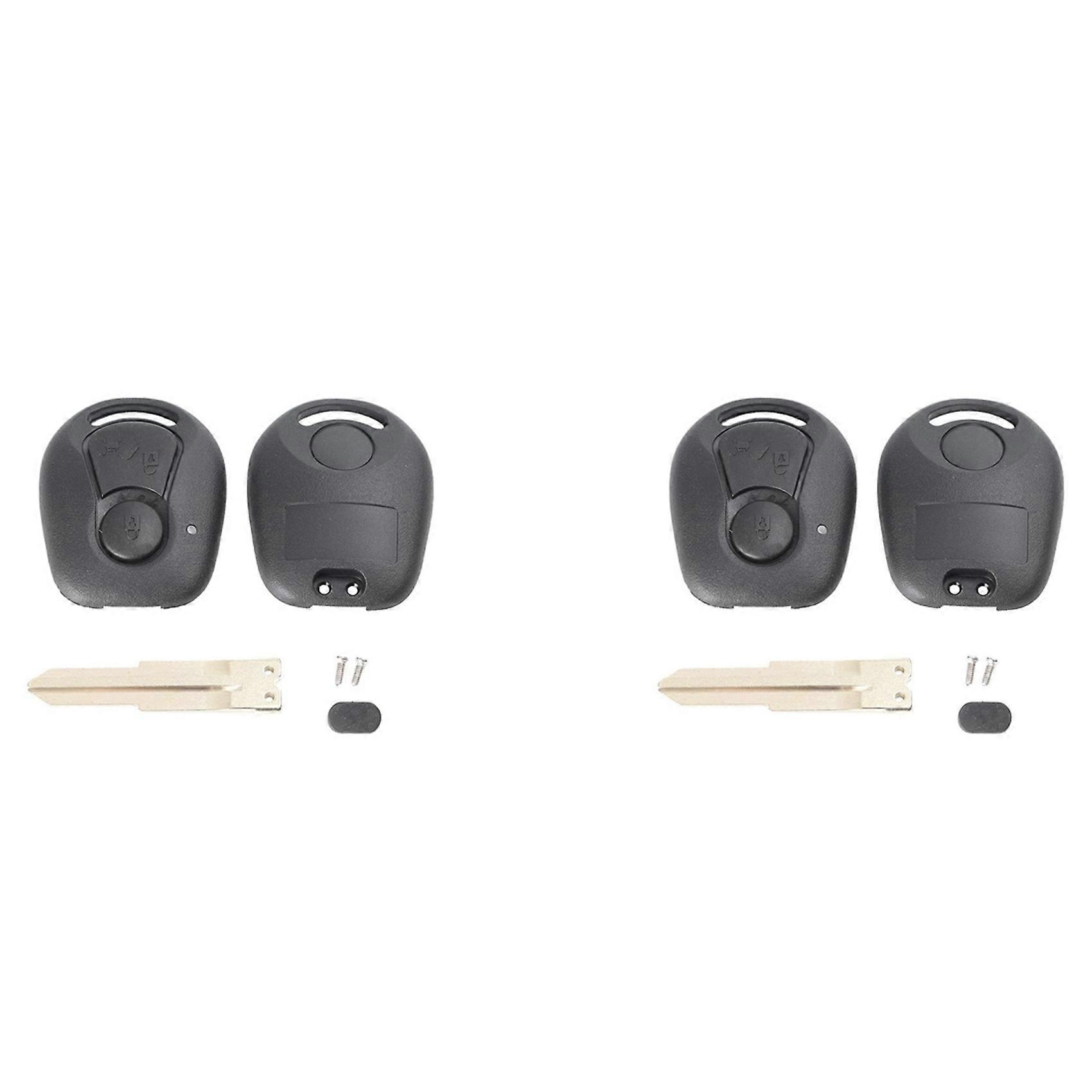 2X 2 Buttons Remote Key Shell for Ssangyong Actyon Kyron Rexton Uncut Blade Key Fob Cover Case Replacement ,A
