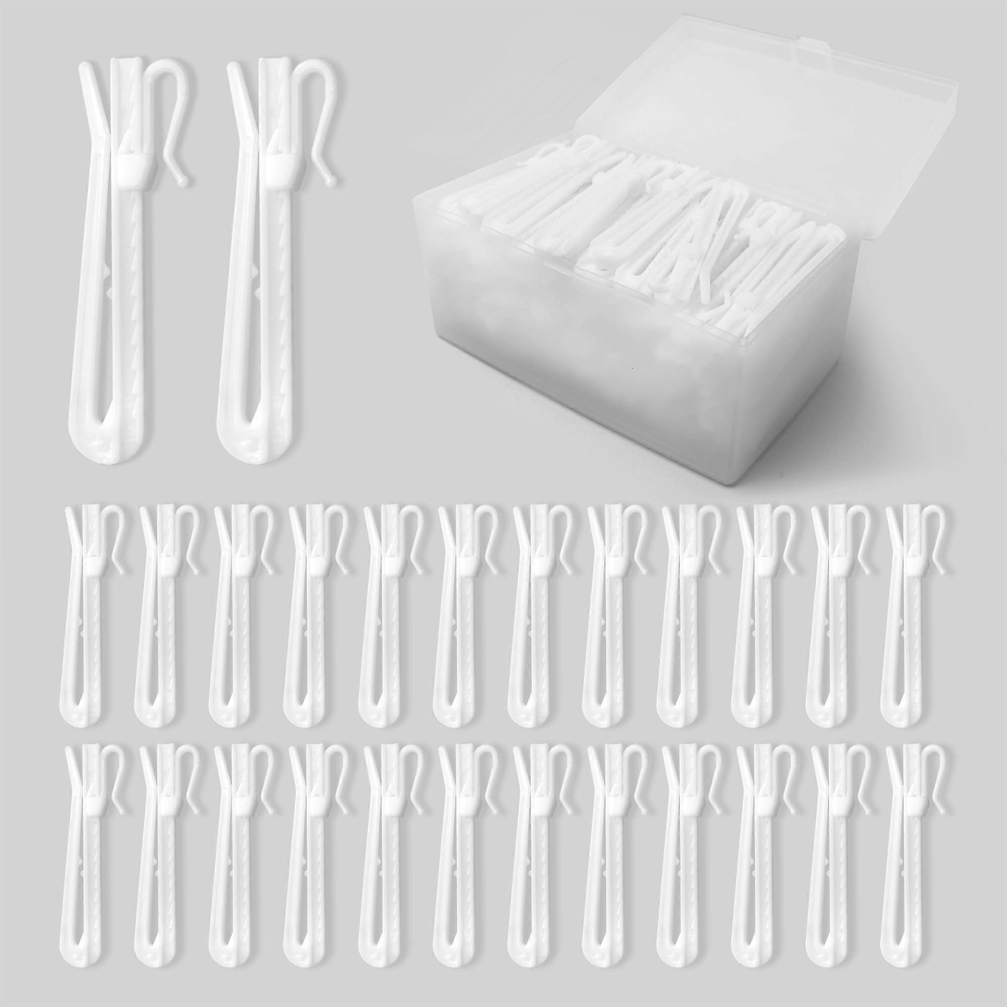 80 Pcs Adjustable Pinch Pleat Curtain Hooks for Drapes and Window Curtains, Durable Plastic Clips