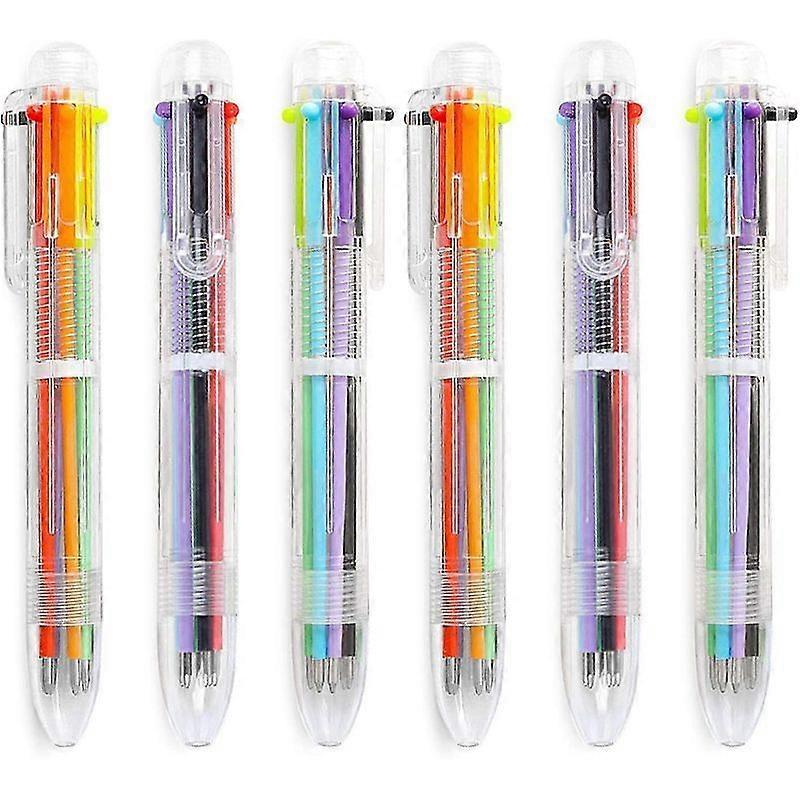 12 حزمة 0.5mm 6 في 1 متعدد الألوان حبر جاف القلم 6 ألوان أقلام حبر جاف قابلة للسحب (12 حزمة)