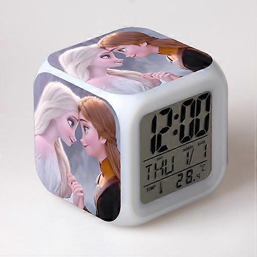 Frozen Anime Color-Changing Square Alarm Clock Gift
