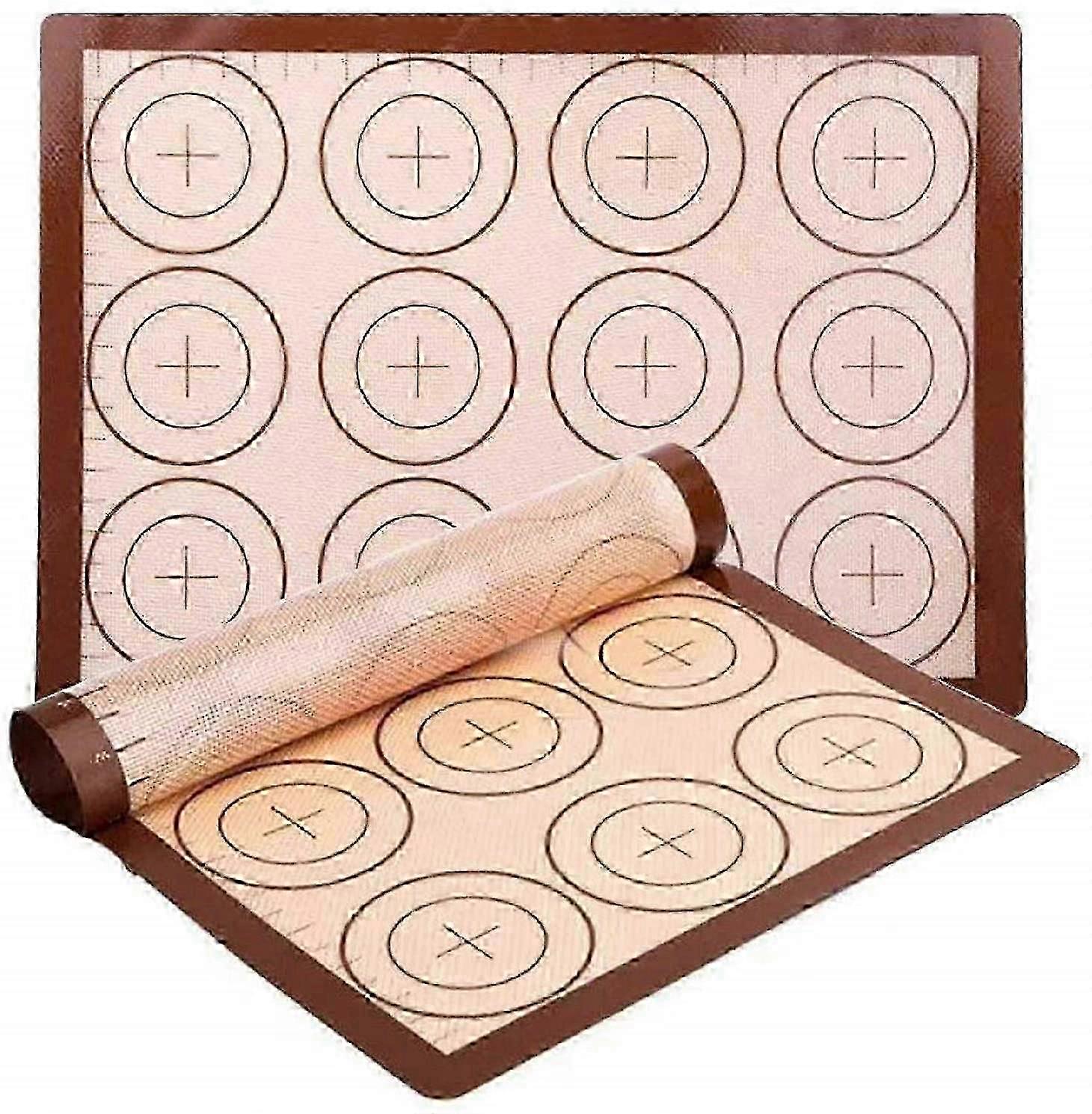 Silicone Baking Mat Set, 2Pack Non-Stick Silicon Liner for Bake Pans & Rolling