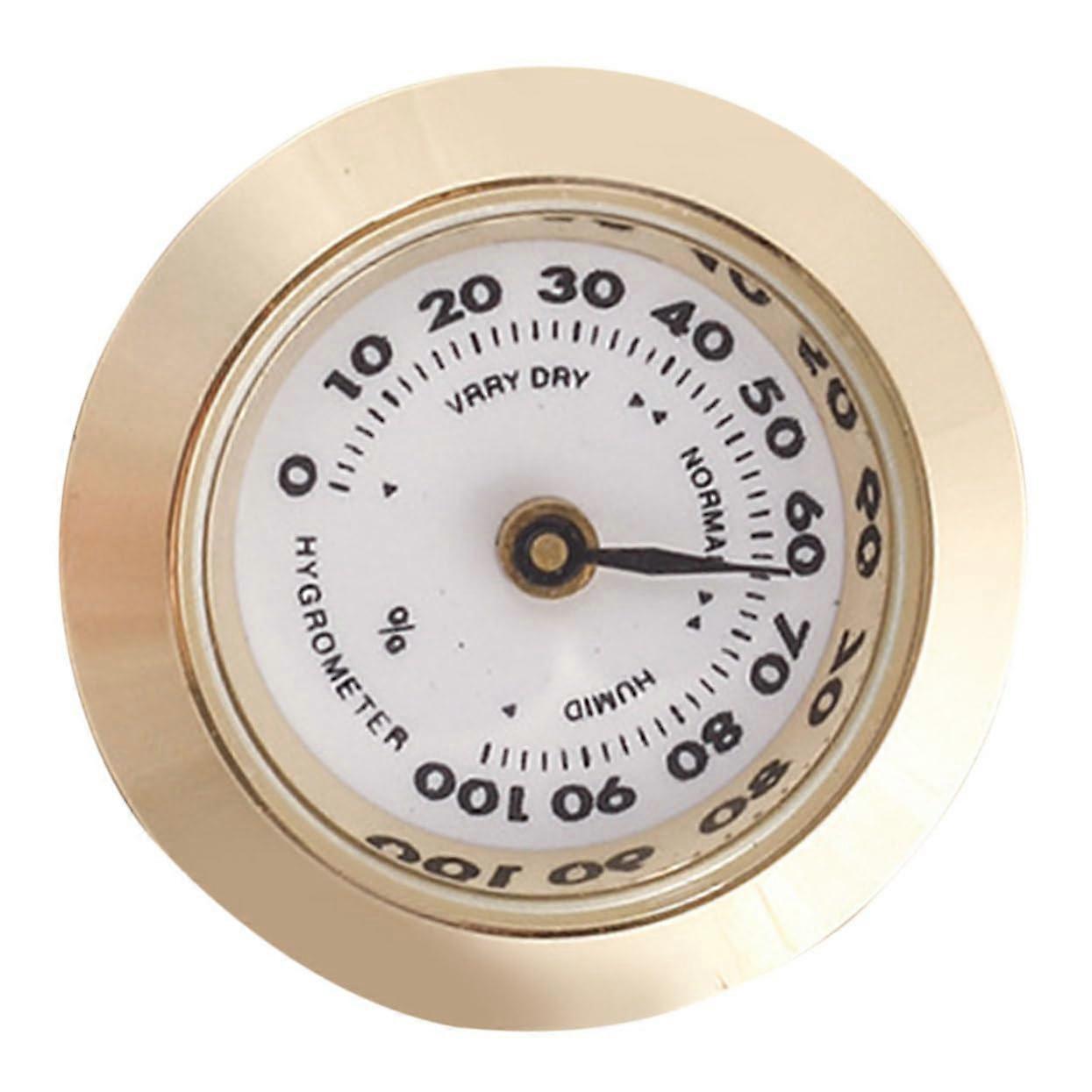 Precision Cigar Humidor Hygrometer with Compact Analog Humidity Gauge and Durable Metal Build