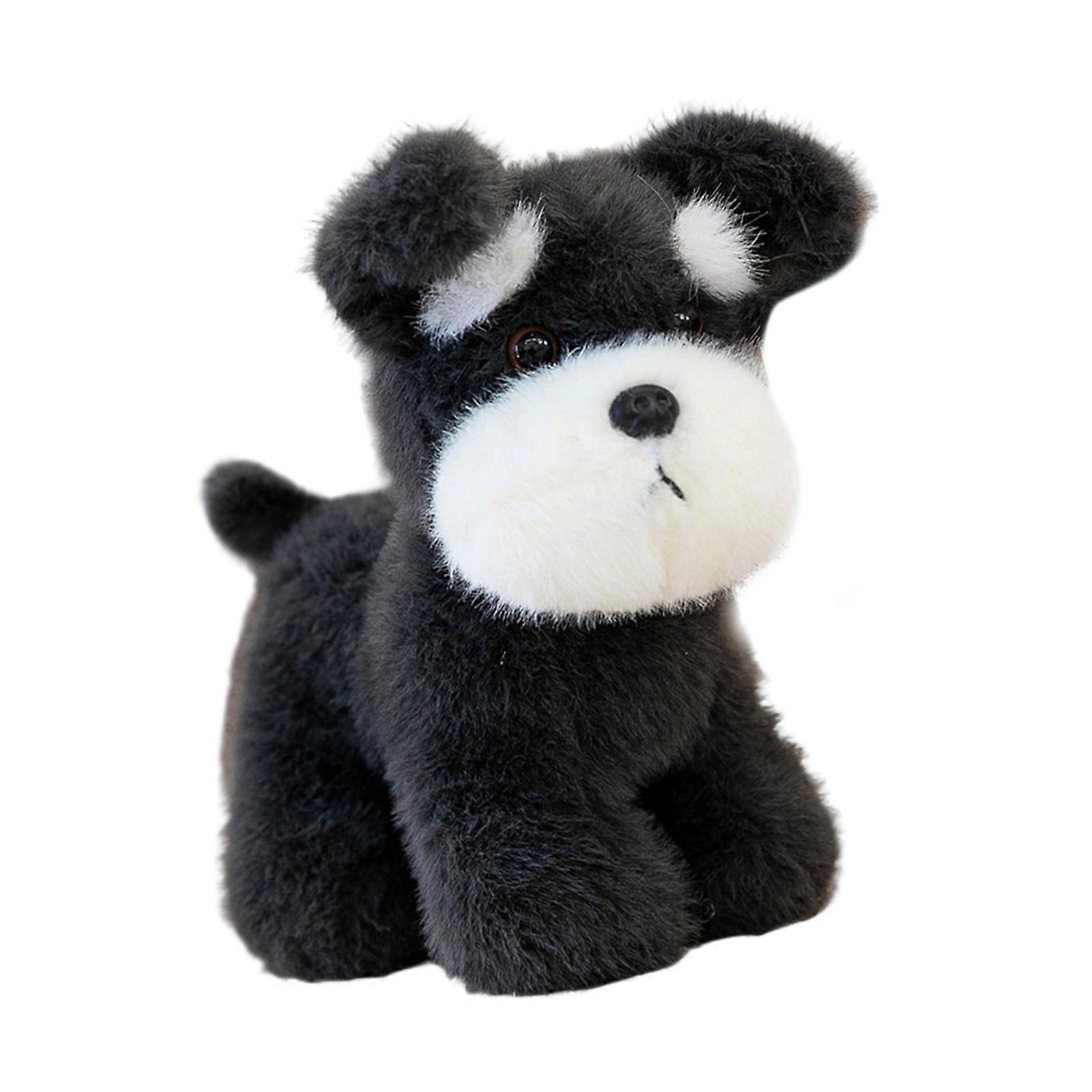 Simulation  Dog Plush Animal Lying Standing Styles Versatiles For Playing Decoration And Stress Reliefs In Any Setting  Schnauzer