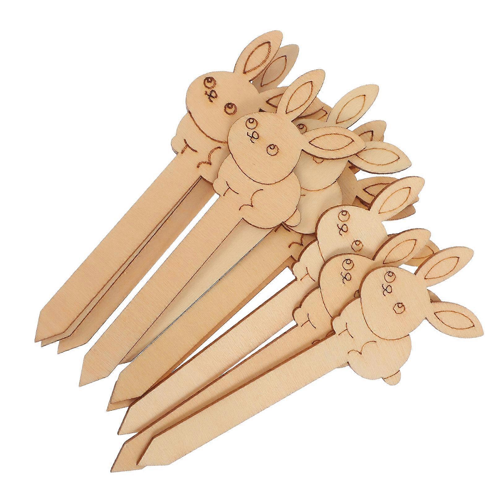 Wooden Easter Rabbit Bookmark for Craft with 10Pcs Wood Bookmarks