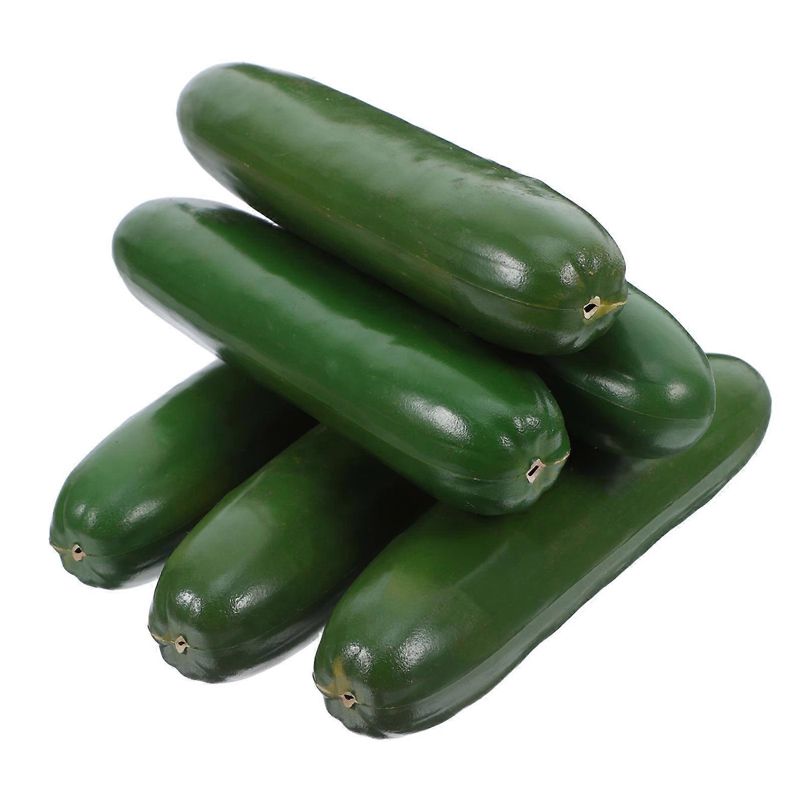 Artificial Plastic Green Cucumber Simulation Vegetables for Playing 6Pcs Props
