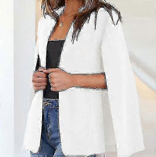 Womens Cape Blazer Split Sleeve Open Front Casual Jacket Coat Workwear 25-26
