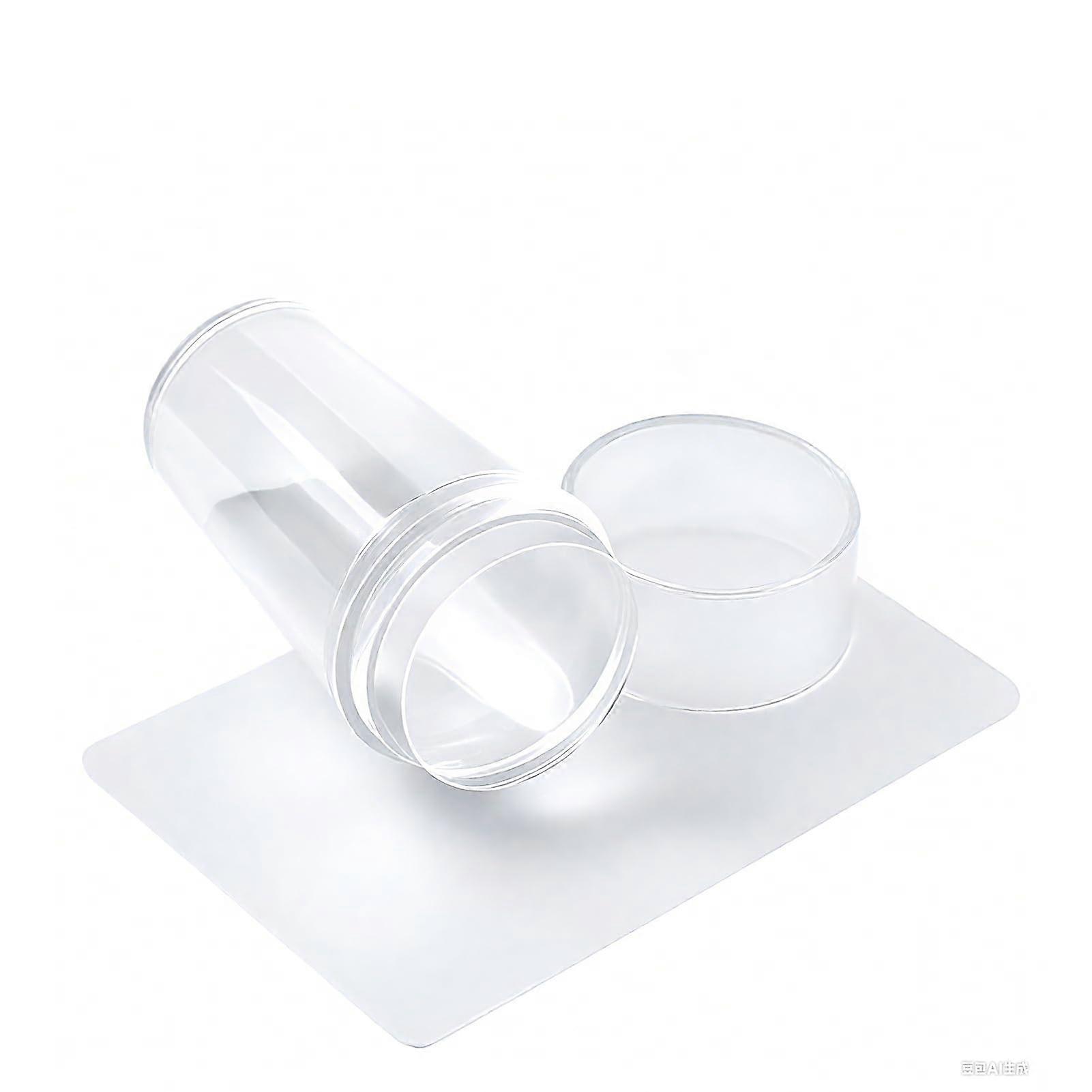 Clear Silicone Nail Stamper with Scraper for Precise Nail Art, Protective Cap, Easy to Clean