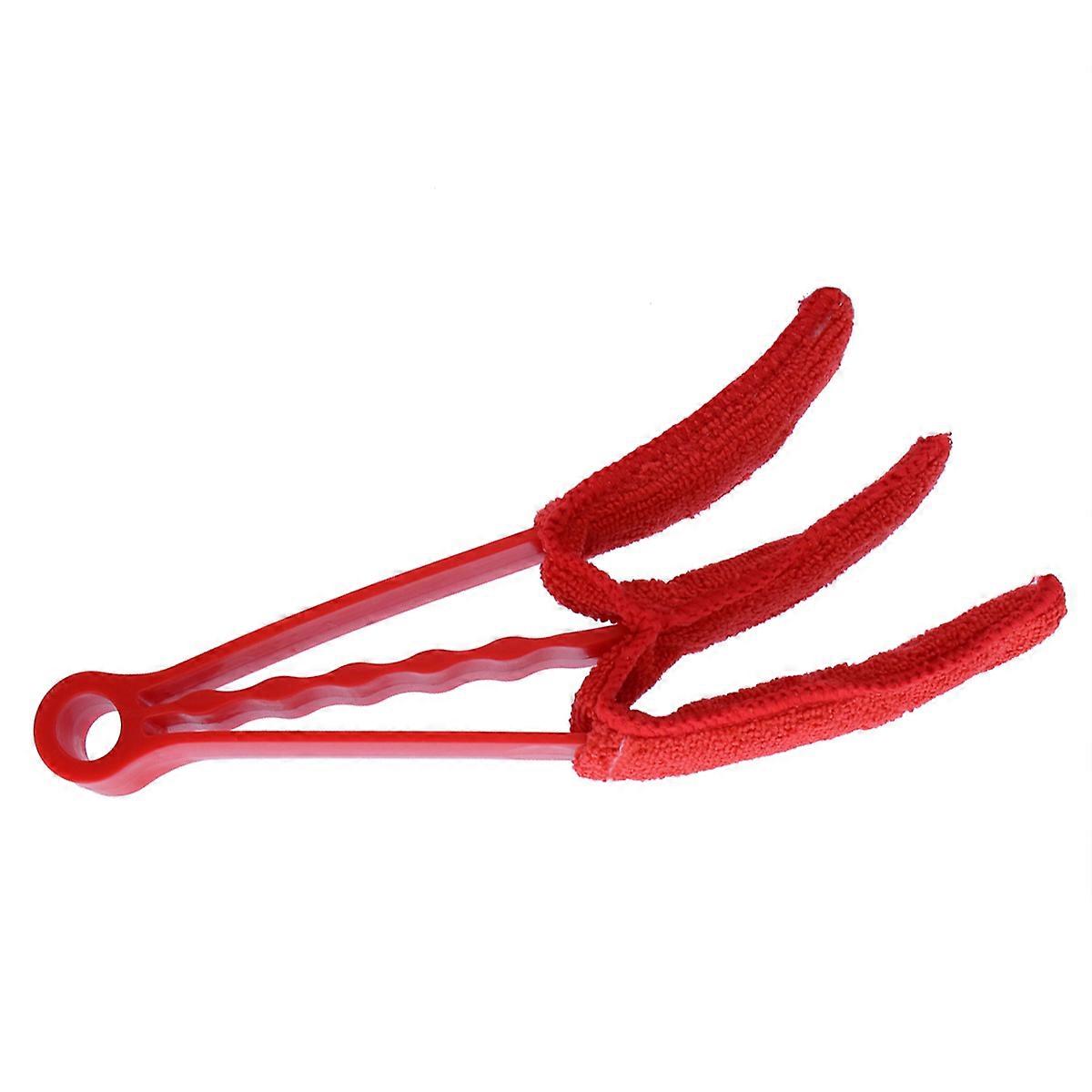 Blind Cleaners Dusters For Cleaning Blinds Rectangular Handle Microfibre Fabric For Family Use Red 1Set