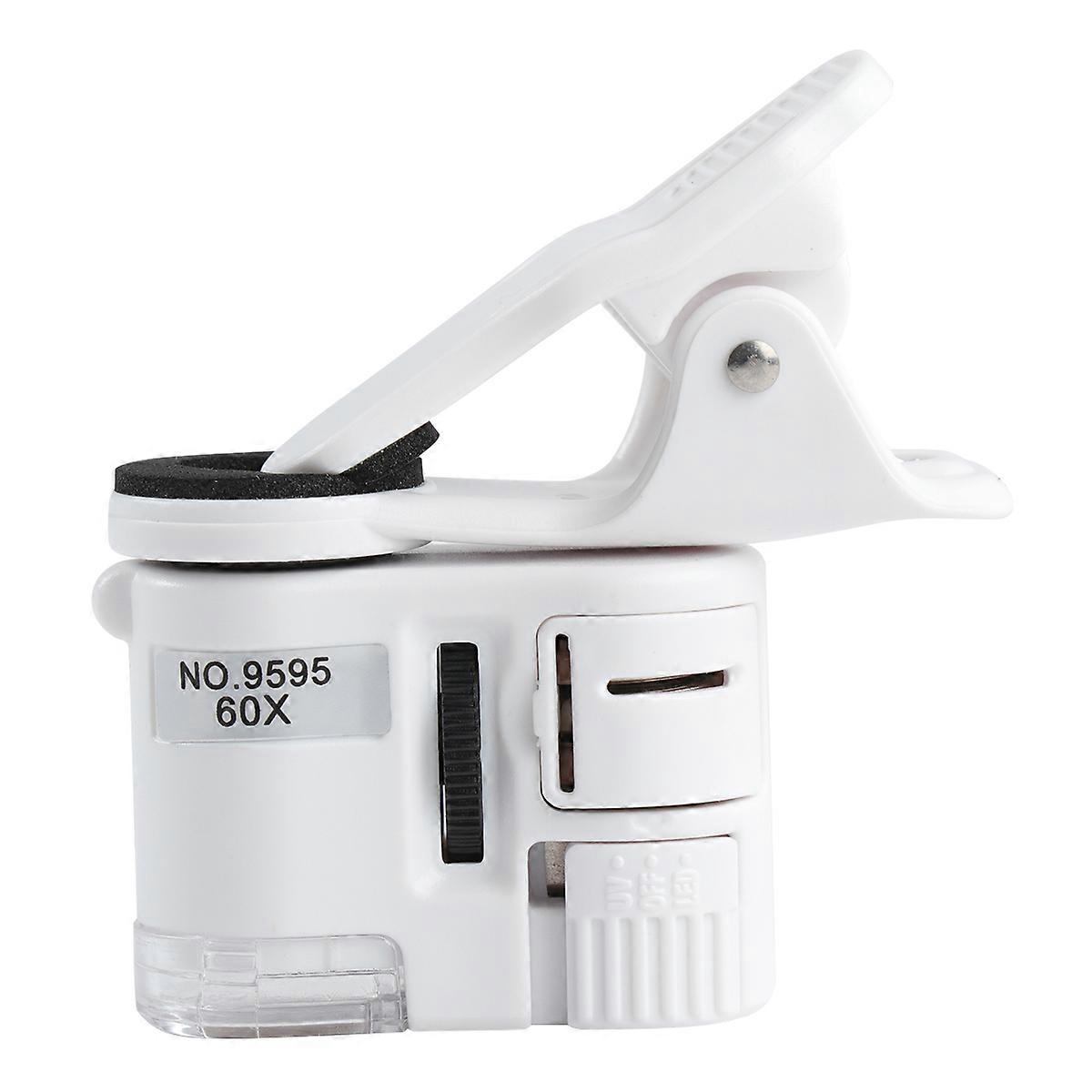 Cell Phone Microscope Accurate Magnification Outdoor Exploration White ABS Material 1Pack