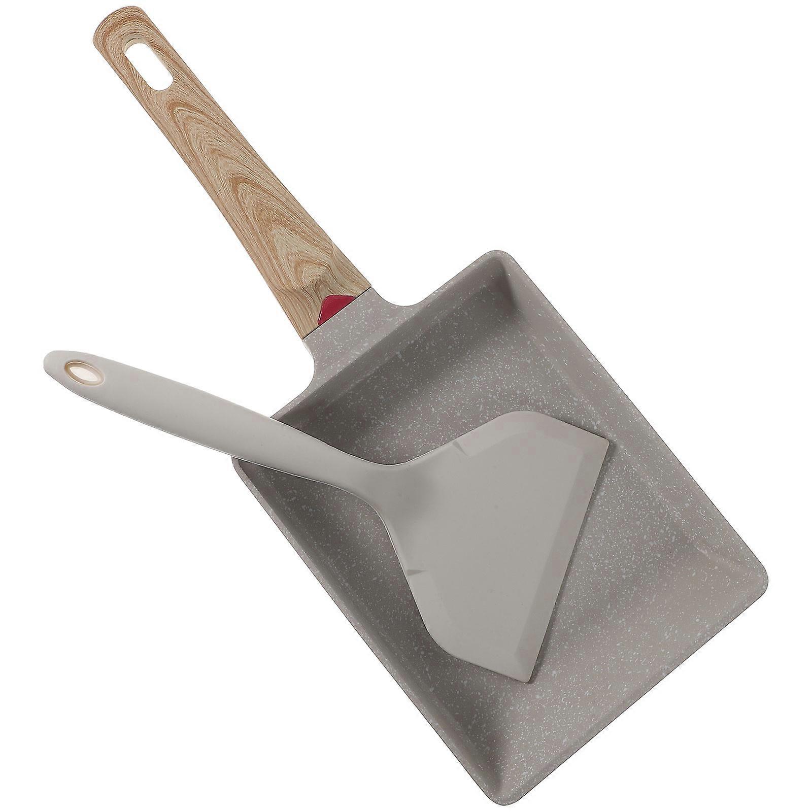 Convenient Steak Pan Multi-Function Frying Pan Kitchen Use Even Heating Ergonomic Grip 1Set