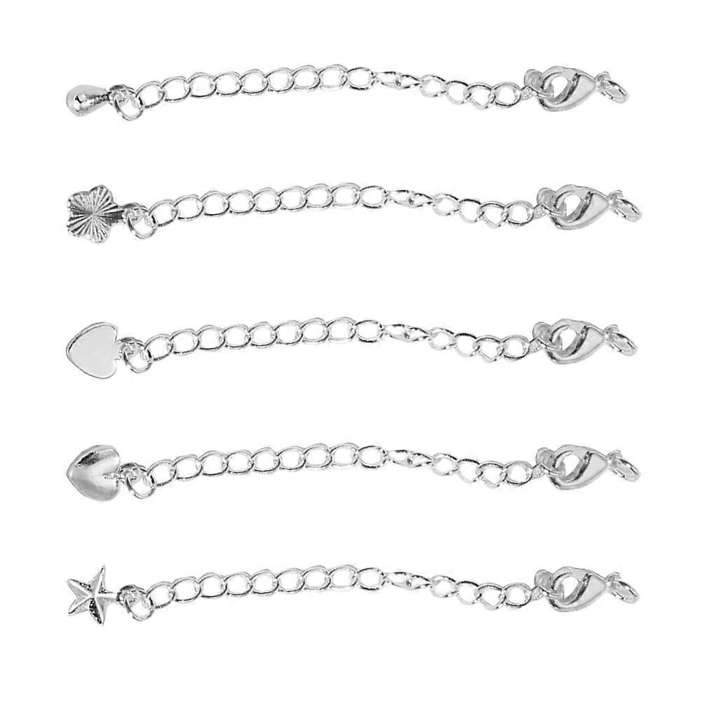Lobster Clasp Chain Extender for Necklace Making 25Pcs Silver Alloy Chains