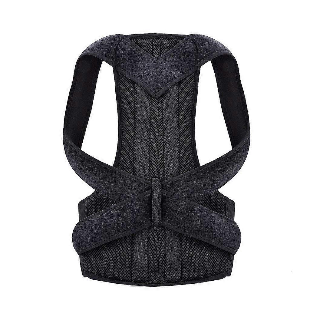 Adjustable Posture Corrector Back Support Brace for Spine Alignment and Shoulder Relief Black S