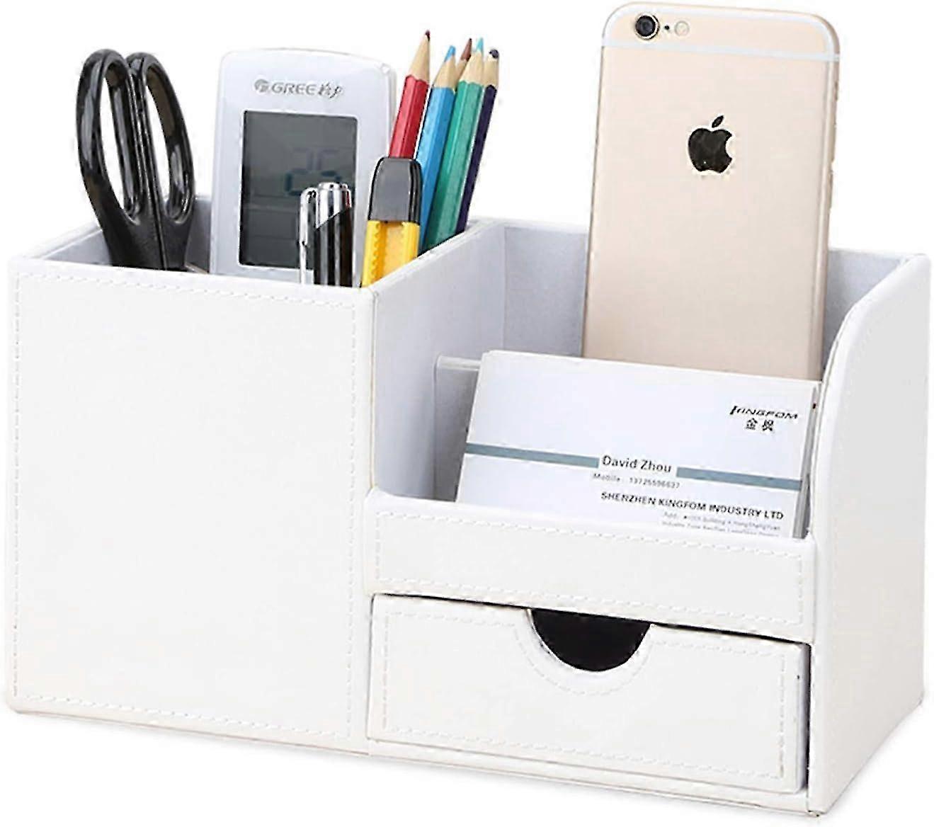 4 Multi-functional Compartments Desktop Organizer (White) 26-27s
