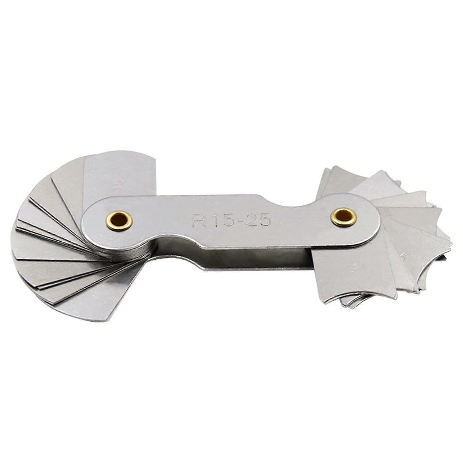 Steel Radius Fillet Gauge Set External Internal Concave Measuring Tool R125 Dual Leaf Rustproof