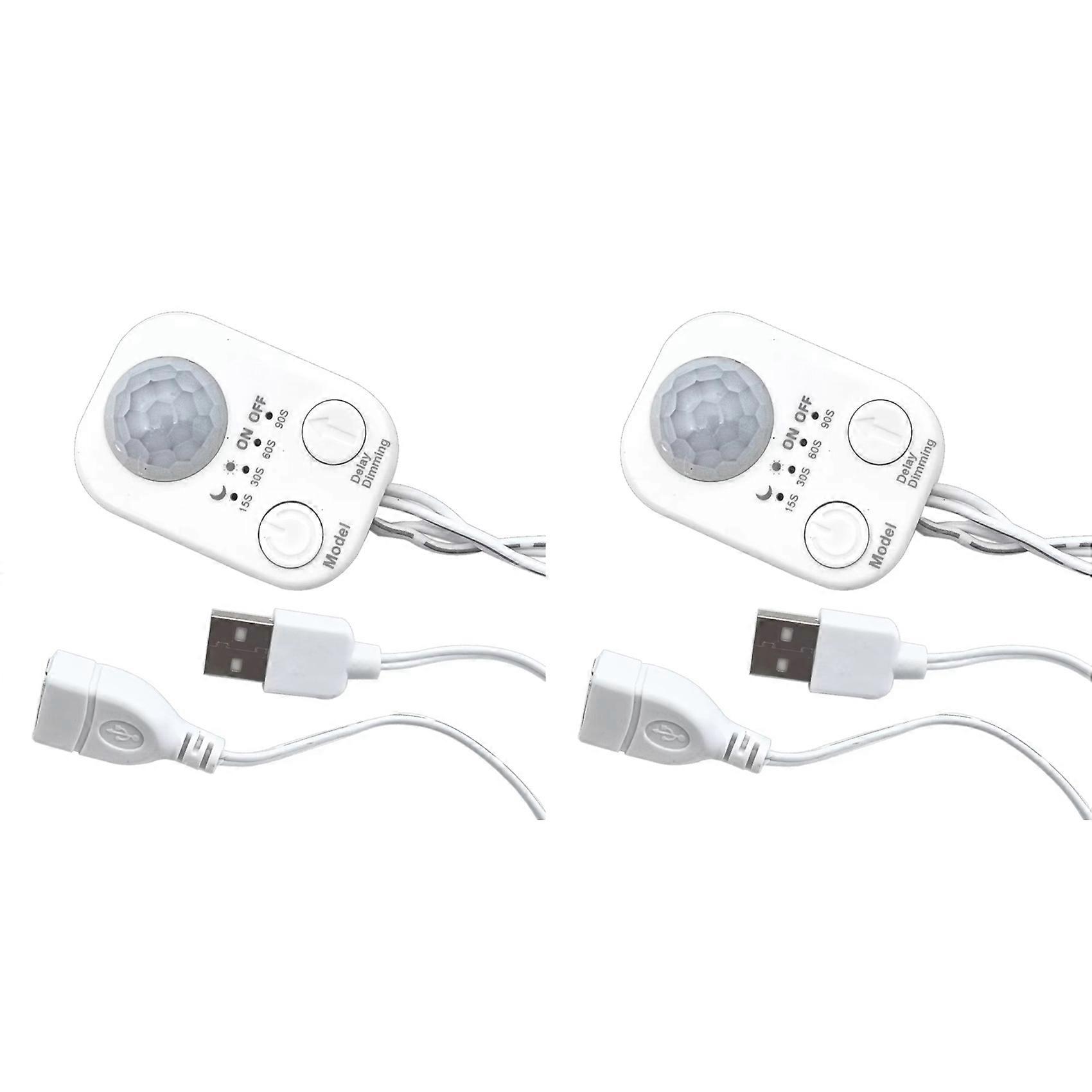 2X DC 5V-24V USB DC Body Infrared PIR Motion Sensor Switch Human Motion Sensor Detector Switch for LED Light Strip USB