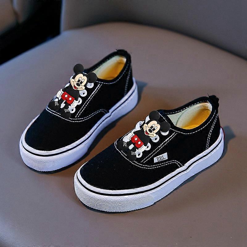 Disney Children Canvas Shoes Board Shoes Spring Autumn New Mickey mouse Girls Solid Color Sneakers Boys Soft Sole Casual Shoes