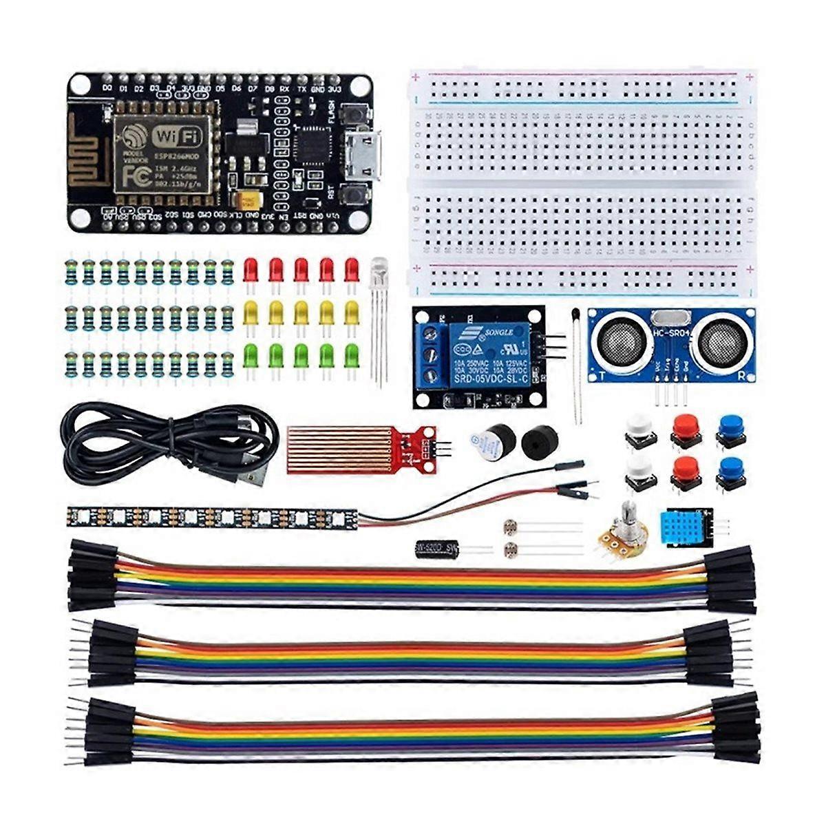 ESP8266 WiFi Development Kit for - IoT Kit with Breadboard, WiFi Sensor, and Essential Components