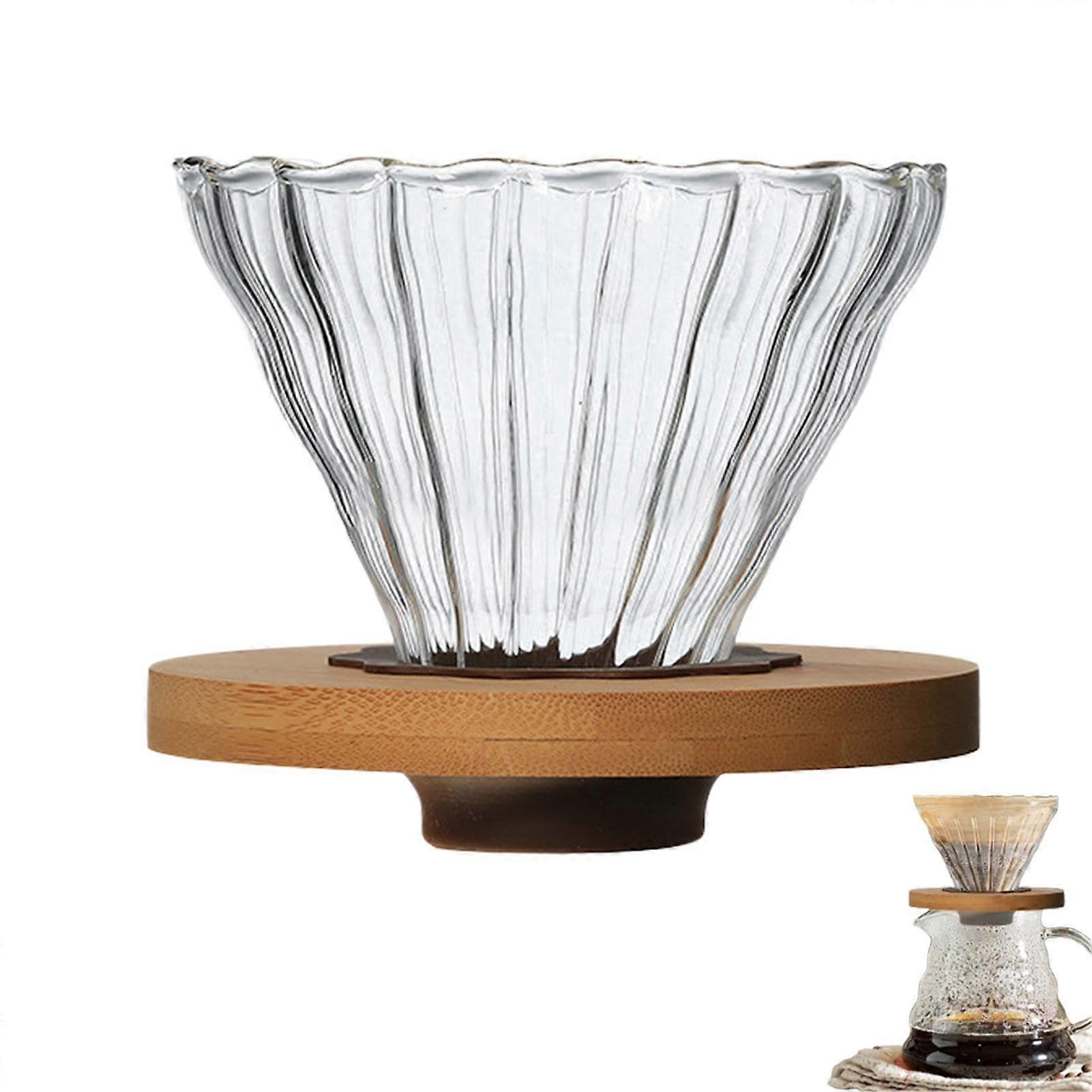 Pour Over Coffee Dripper with Glass Cone and Stable Stand for Single Cup Precision Brewing