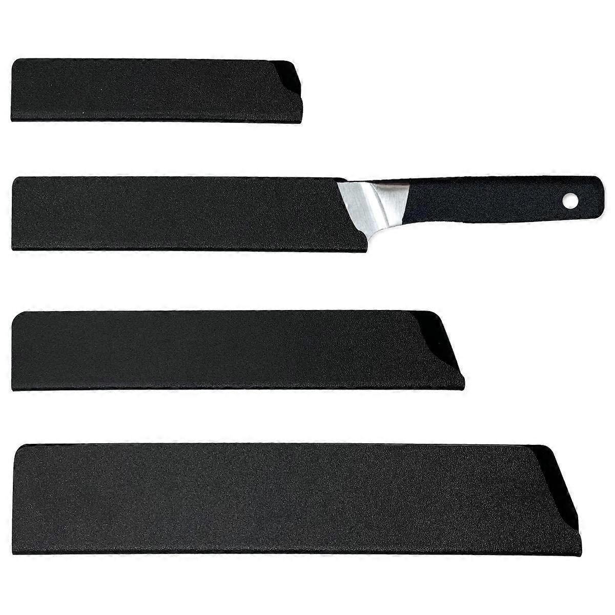 Universal Knife Edge Guards Set with Felt Lining, Durable Kitchen Knife Covers for Safe Blade Storage (4pcs)