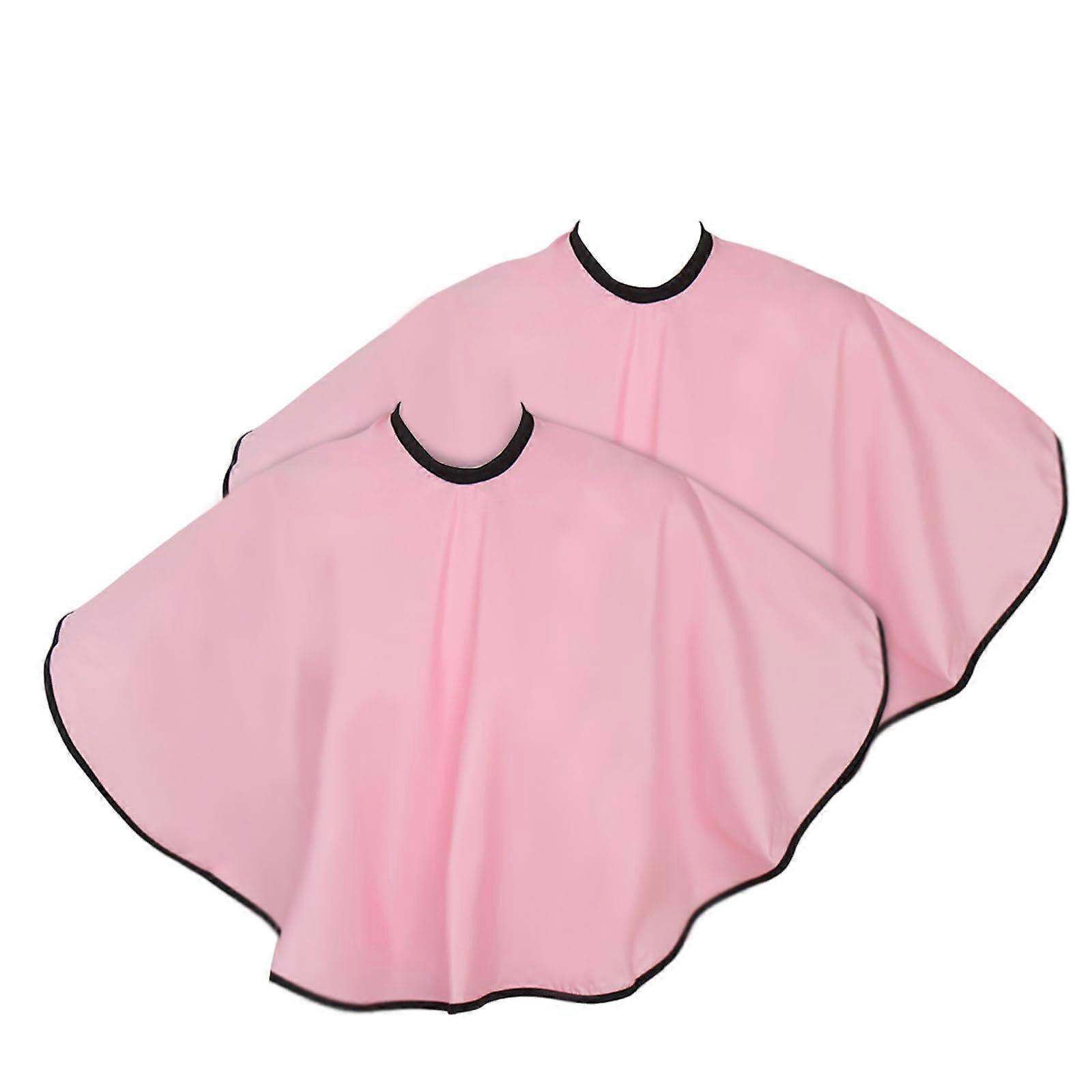 2 Pack Waterproof Hairdressing Cape Pink Medium Adjustable Neck Salon Barber Cape