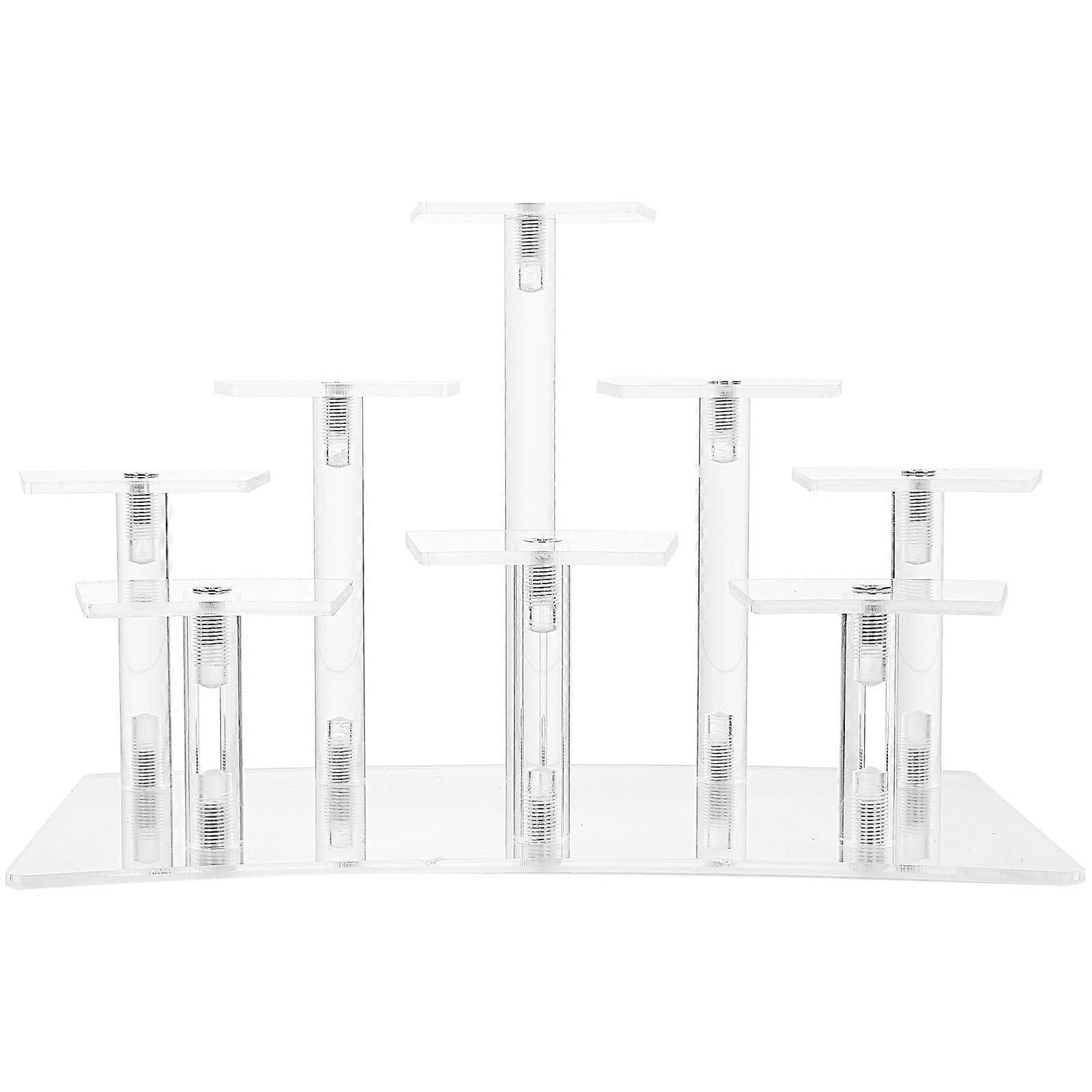 Clear Display Rack Acrylic Figurine Storage for 3Pcs Transparent Models