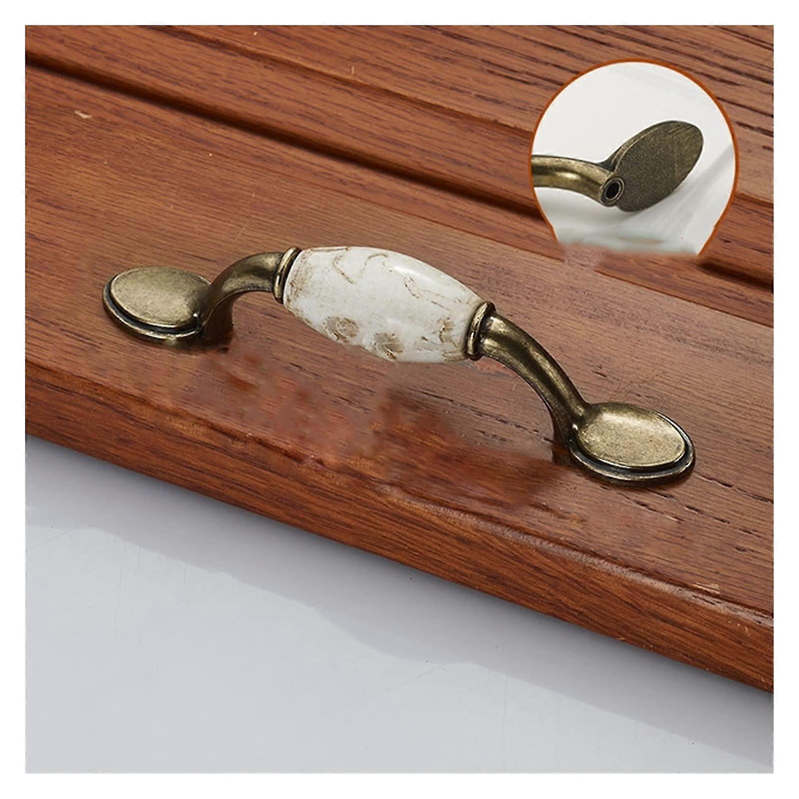 Marble Ceramic Cabinet Handles and Drawer Knobs with Screws for Wardrobe Doors Furniture Pulls