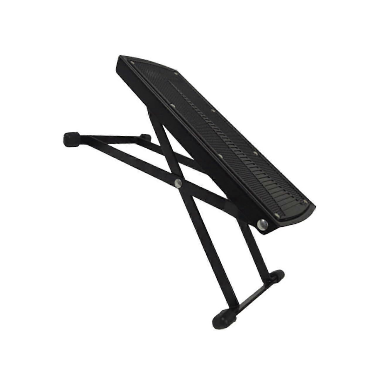 Adjustable Metal Guitar Footstool with NonSlip Rubber Surface, Foldable Stable Frame for Practice