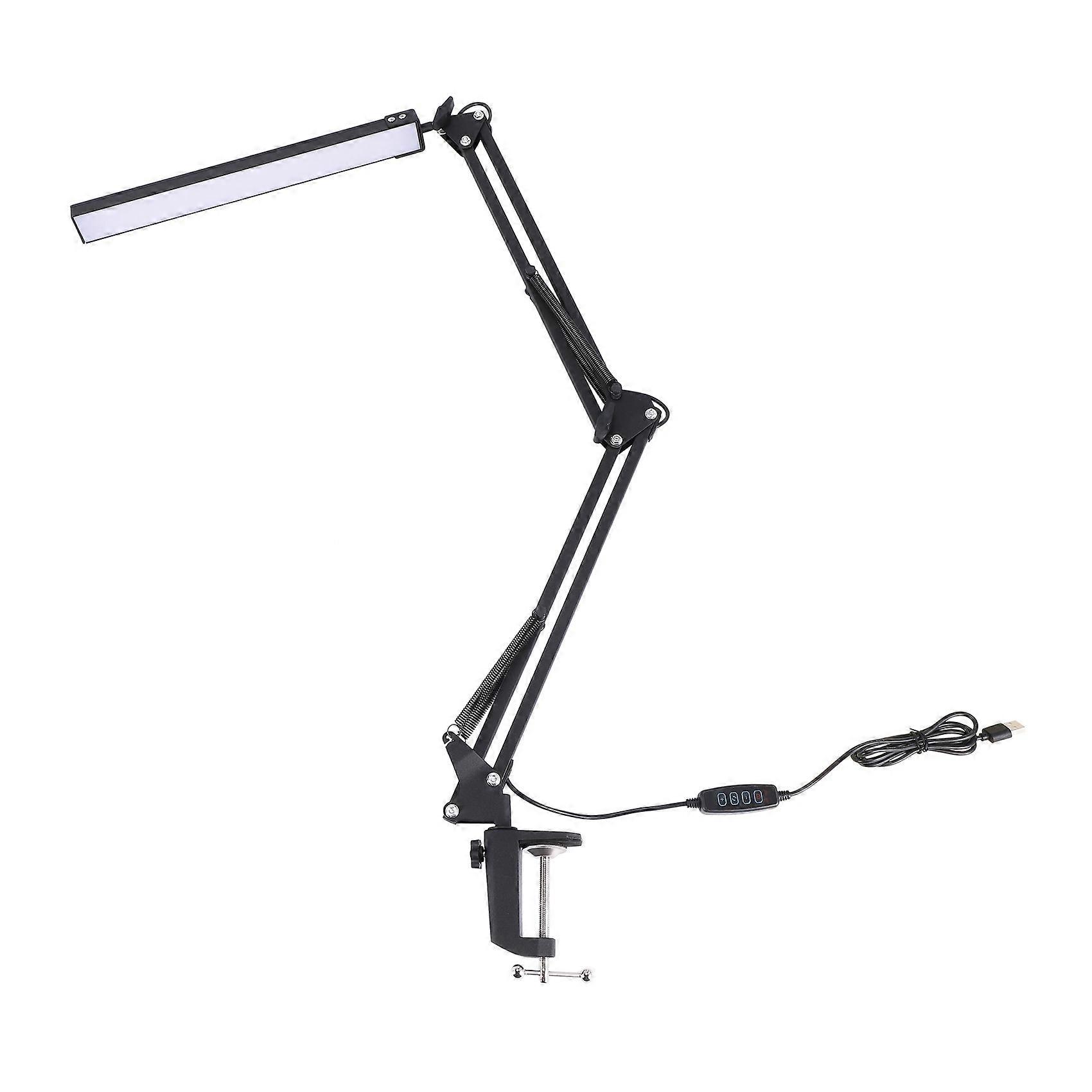 LED Desk Lamp With Clamp,Adjustable Swing Arm for Study/Office(Black)