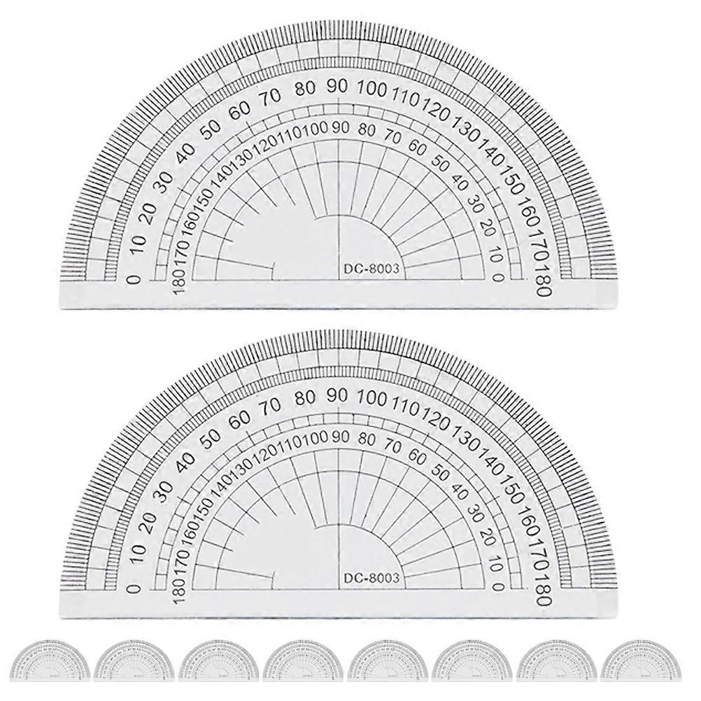 Protractor 180 Degree Plastic Protractor for Measuring Use 15Pcs