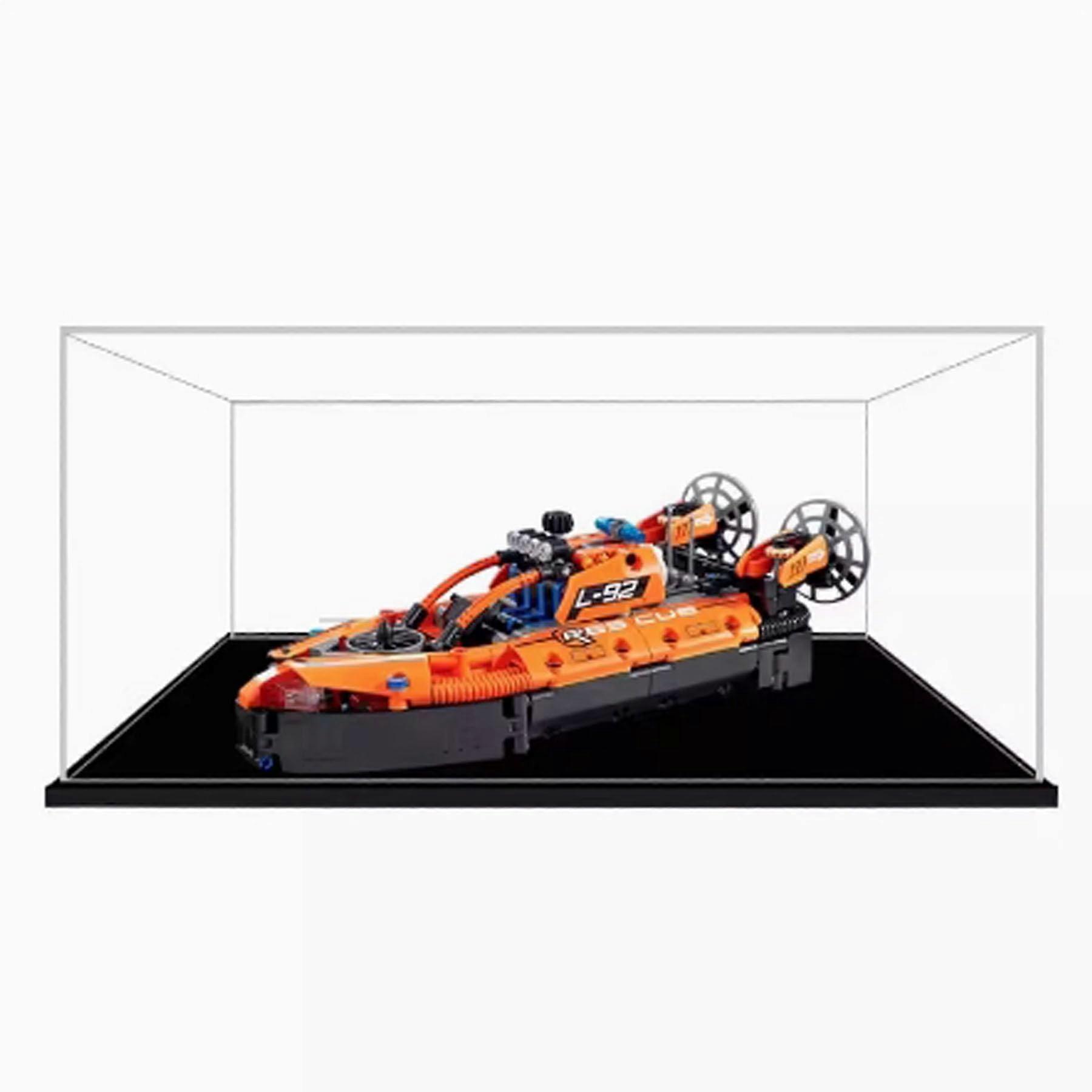 Display Case Transparent Acrylic Dustproof Box for  42120 Rescue Hovercraft 2mm