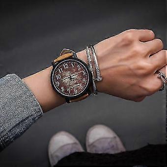 Mode horloge met grote wijzerplaat, voor dames, stijlvolle accessoire